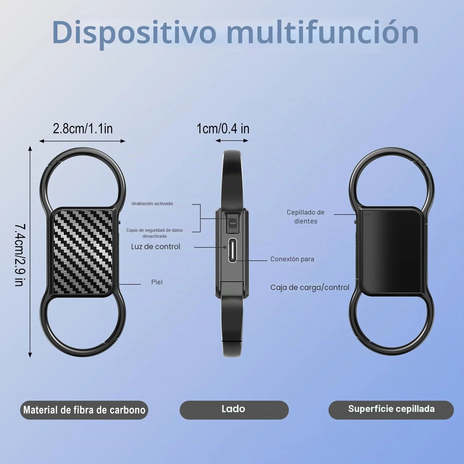 Grabadora de Voz 3072Kbps, Mini Grabadora de Voz 64GB, Grabadora Voz y Activación por Voz, Capacidad de 4800 Horas, cancelación Inteligente de Ruido DSP Recargable por USB Mini Grabadora de Voz