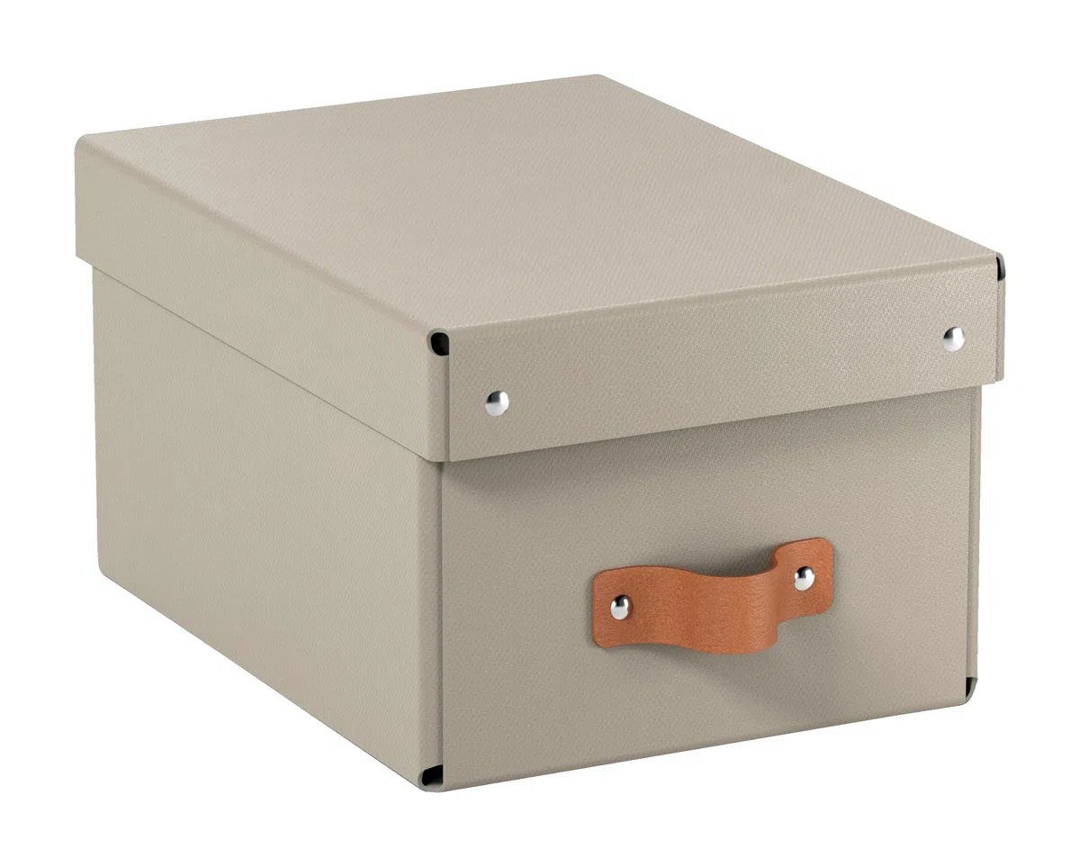 Leitz Puro Caja de Almacenamiento Pequeña con Tapa - Set de 2 Cajas de Almacenamiento, Compatibles con Cubos y Estanterías, Organizador Apilable 7L, Apto para Hogar y Oficina (20 x 28 x 15 cm, Beige)