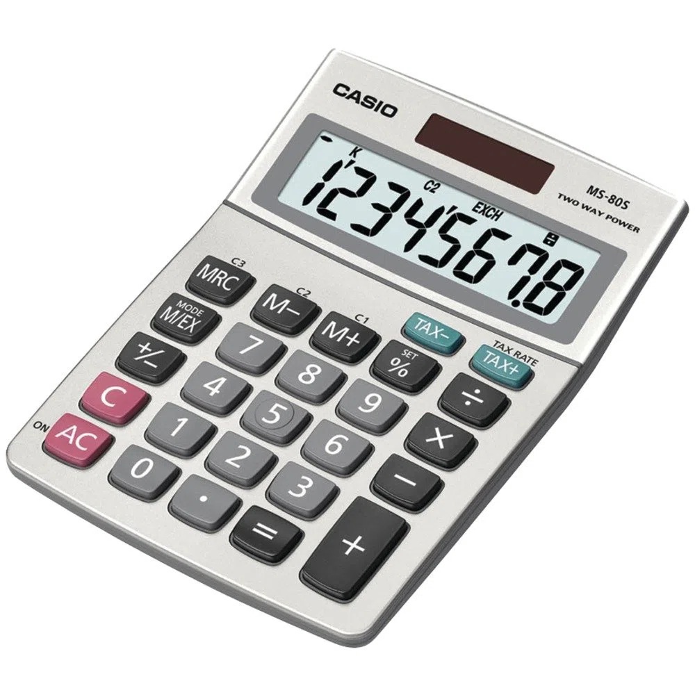 Calc de escritorio con pantalla de 8 dígitos, margen de beneficio de Currecy % +/-