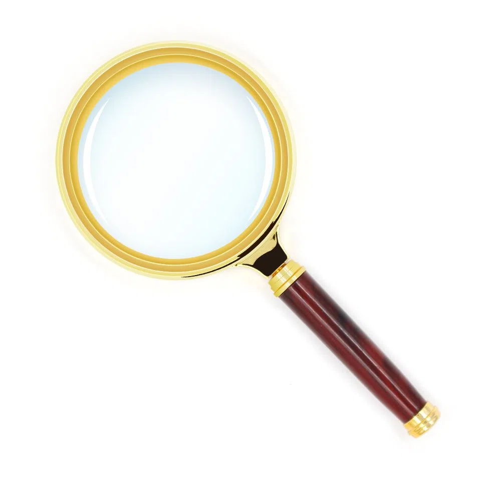 Kadaon Handle - Lupa de mano de 10 aumentos de vidrio de caoba antiguo para leer libros, inspección, monedas, insectos, rocas, mapas, crucigramas, rompecabezas, 1 paquete