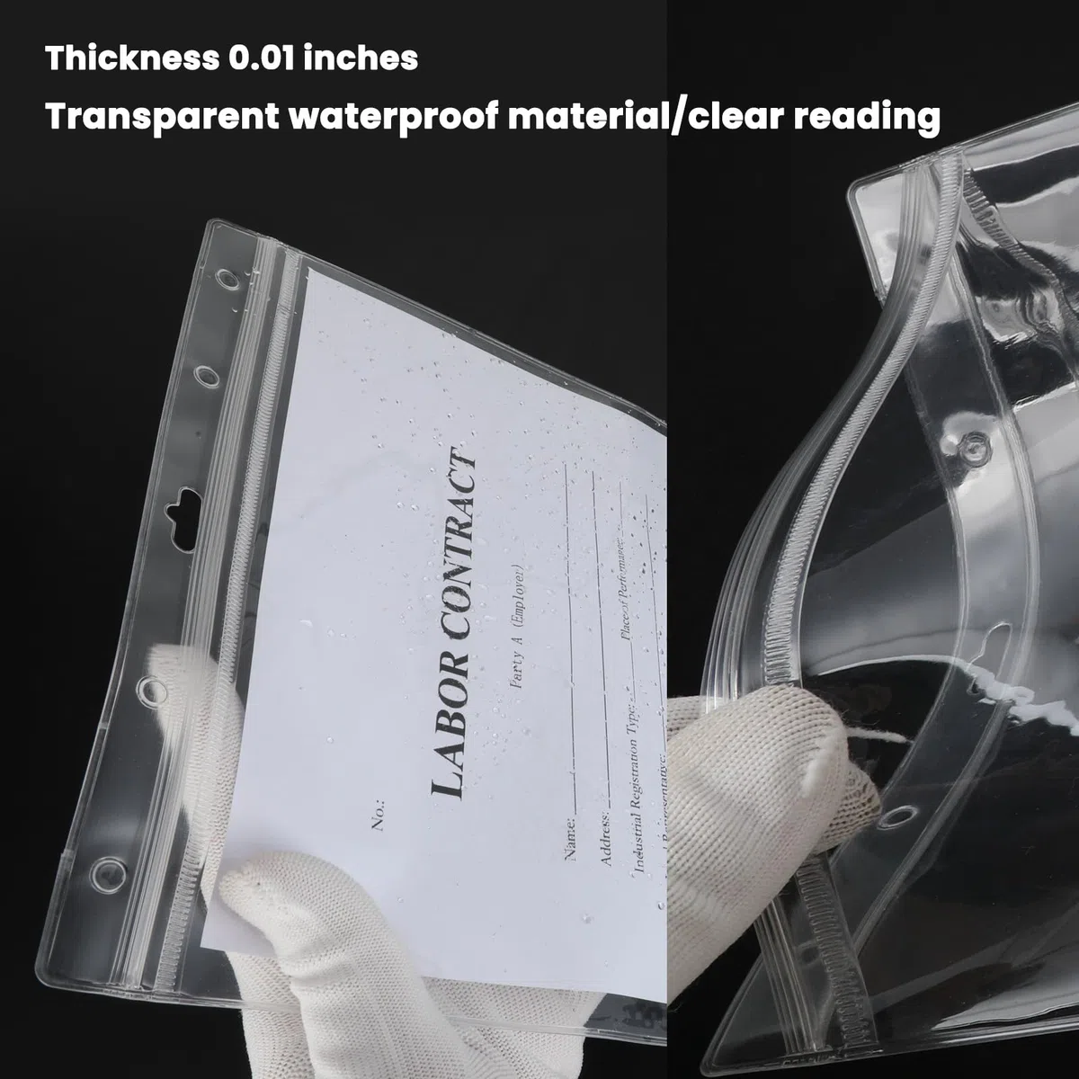 15 protectores impermeables con cremallera resellables de 8.5 x 11 pulgadas, fundas de plástico transparente para fotos, bolsillo de trabajo, para documentos, fotos, certificados, certificado