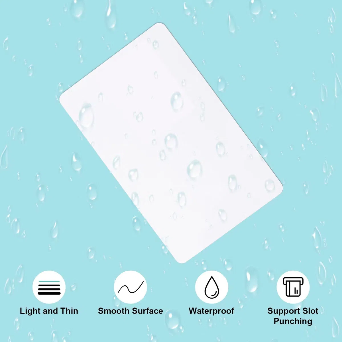 Tarjetas de PVC en blanco de alta calidad CR80 de 30 mil, tarjetas de plástico blanco de calidad gráfica para impresoras de identificación fotográfica, impresión impermeable y de doble cara,