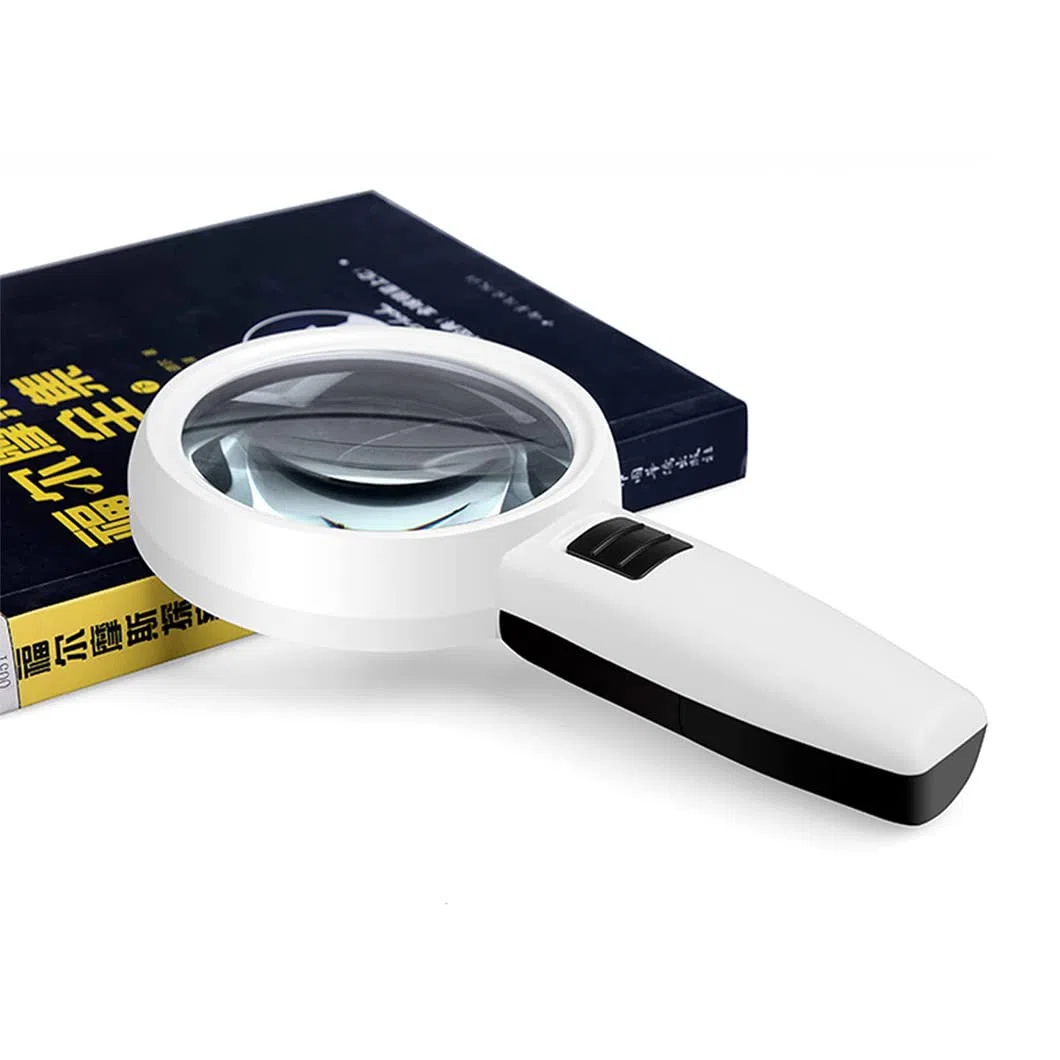 CanEve Lupa de Mano 30X con 3 Luces LED, Lupa iluminada, Lupa de Lectura for degeneración Macular, Lectura de Personas Mayores, Soldadura, inspección, Blanco co Lupa