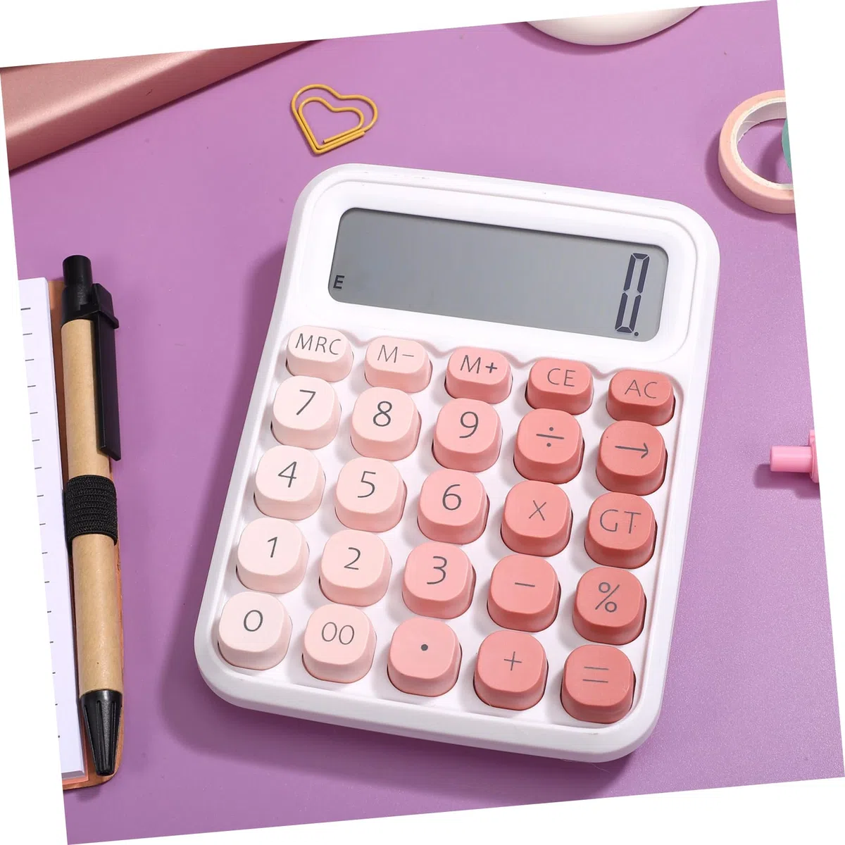 DOITOOL 4 Piezas Calculadora de Botones calculadora de Estudiantes Mostrar a Rosa a de Escritorio pequeña a as de Escritorio el plastico