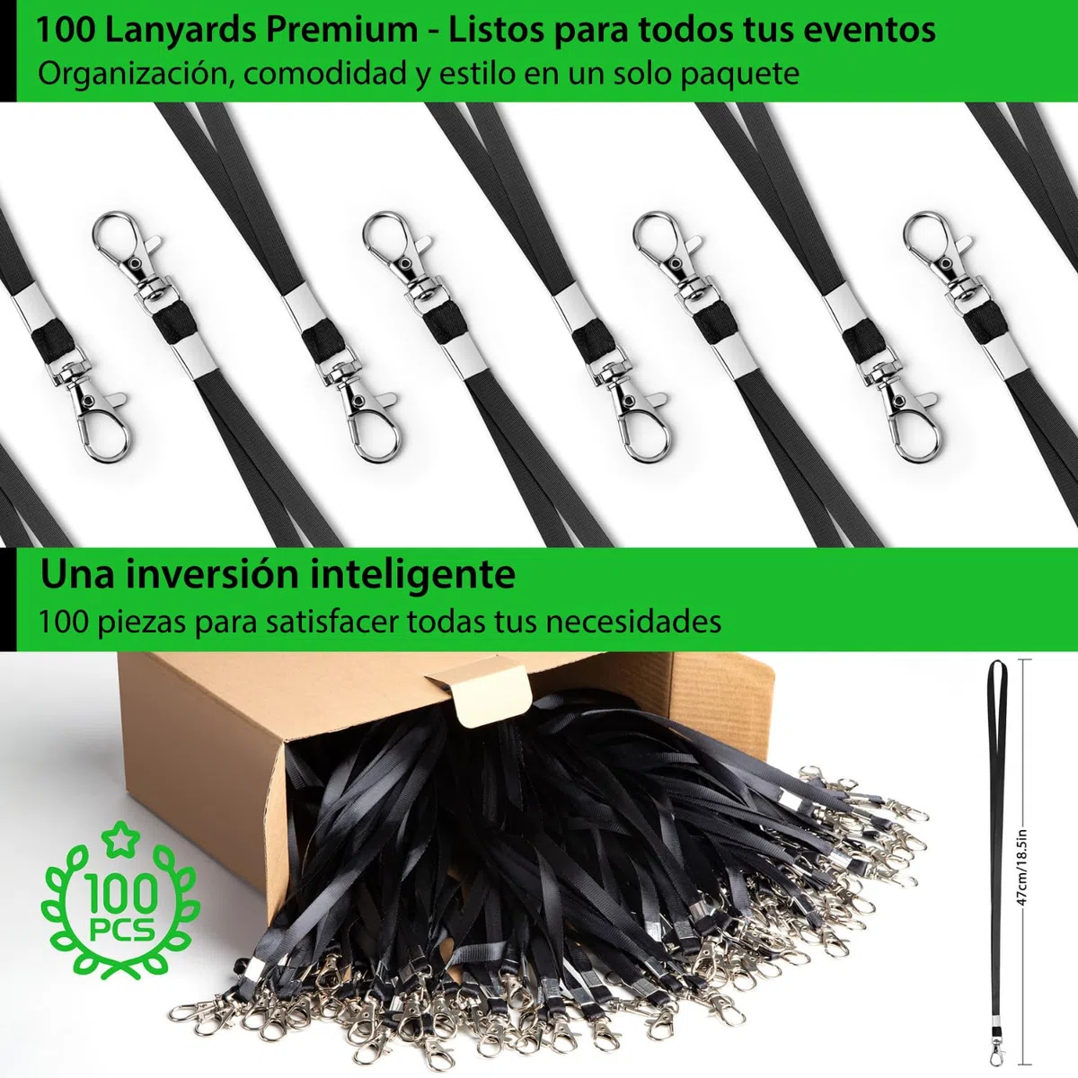Lanyard para Tarjetas x100 Acreditaciones Colgantes Llaves Profesora Porta Cartoes Pescoço Colgador Identificadores Personales ✯GARANTÍA✯ Cordon Llaves Cuello Soporte Tarjeta de Identificacion Cuello