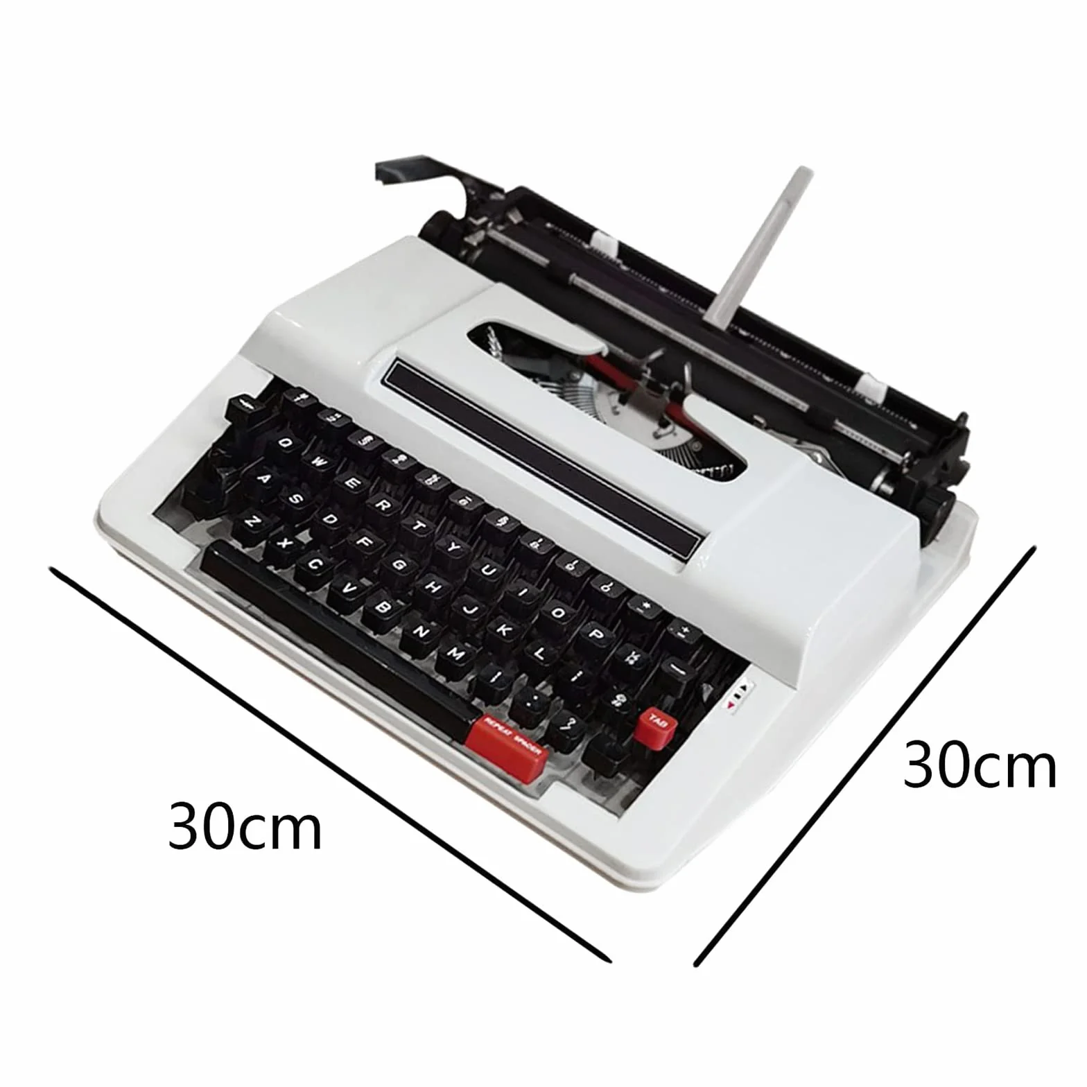 Máquina de Escribir, Escribir Manual clásico Vintage, Maquinaria Inglesa, Uso Normal, con cinturón Negro Rojo