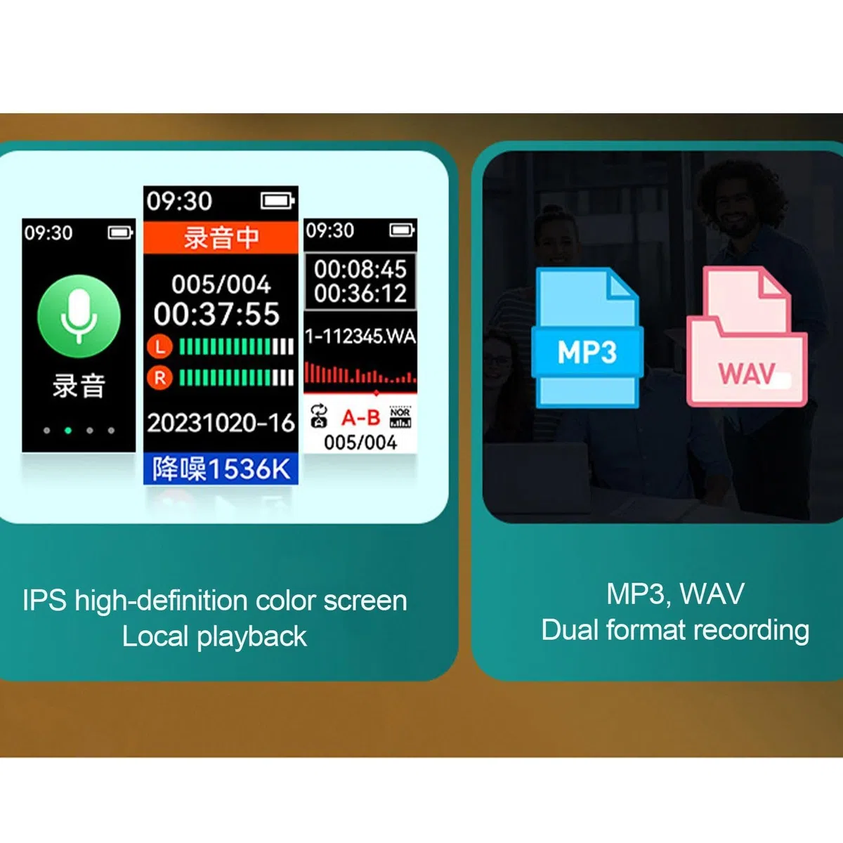 Pluma Grabadora De Voz Digital, Dispositivo De Grabación De Sonido De Graba | Reducción de ruido, dictáfono grabador HD con micrófonos duales y pantalla