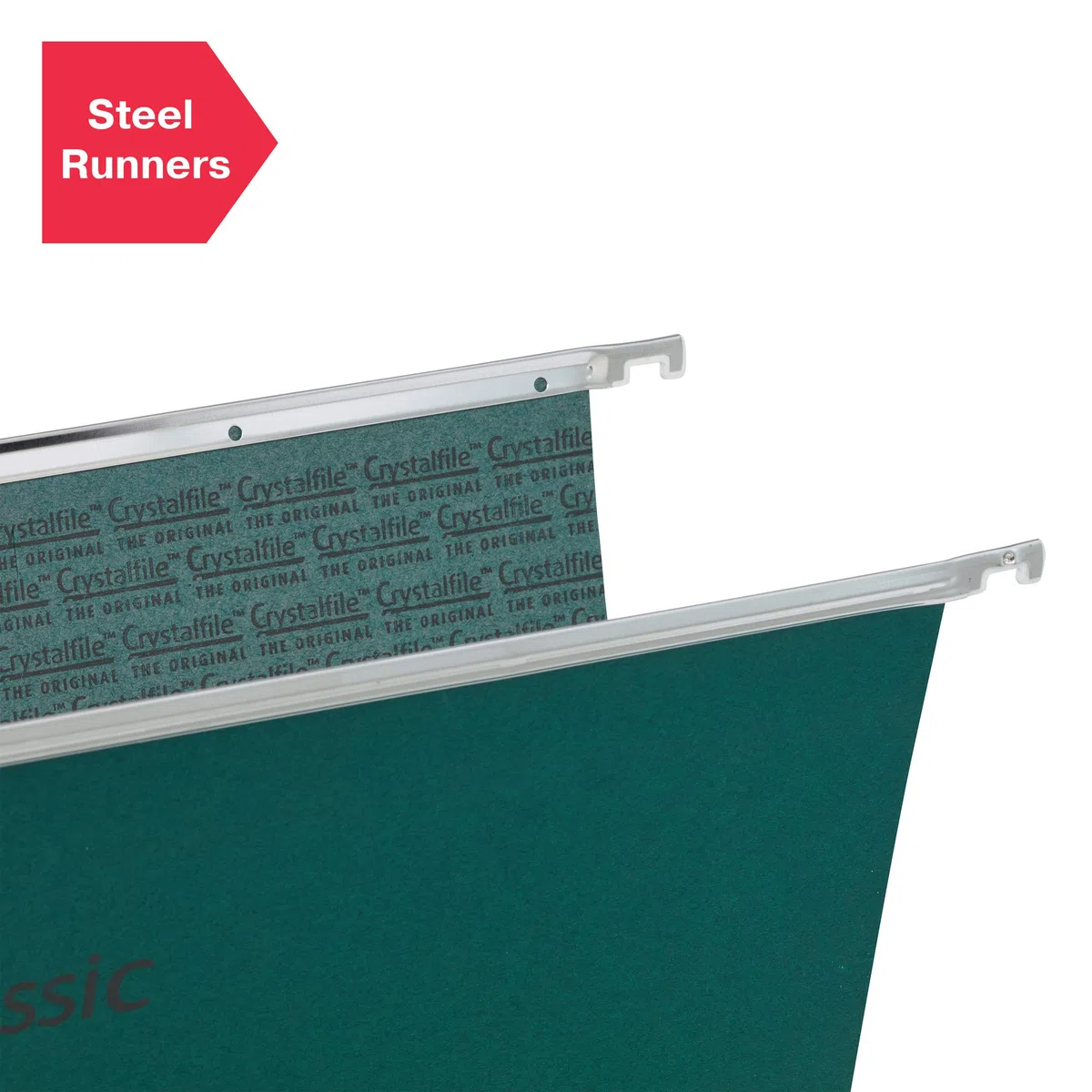 Rexel Crystalfile Classic - Carpeta colgante (cartón, base 30 mm), 50 unidades, color verde