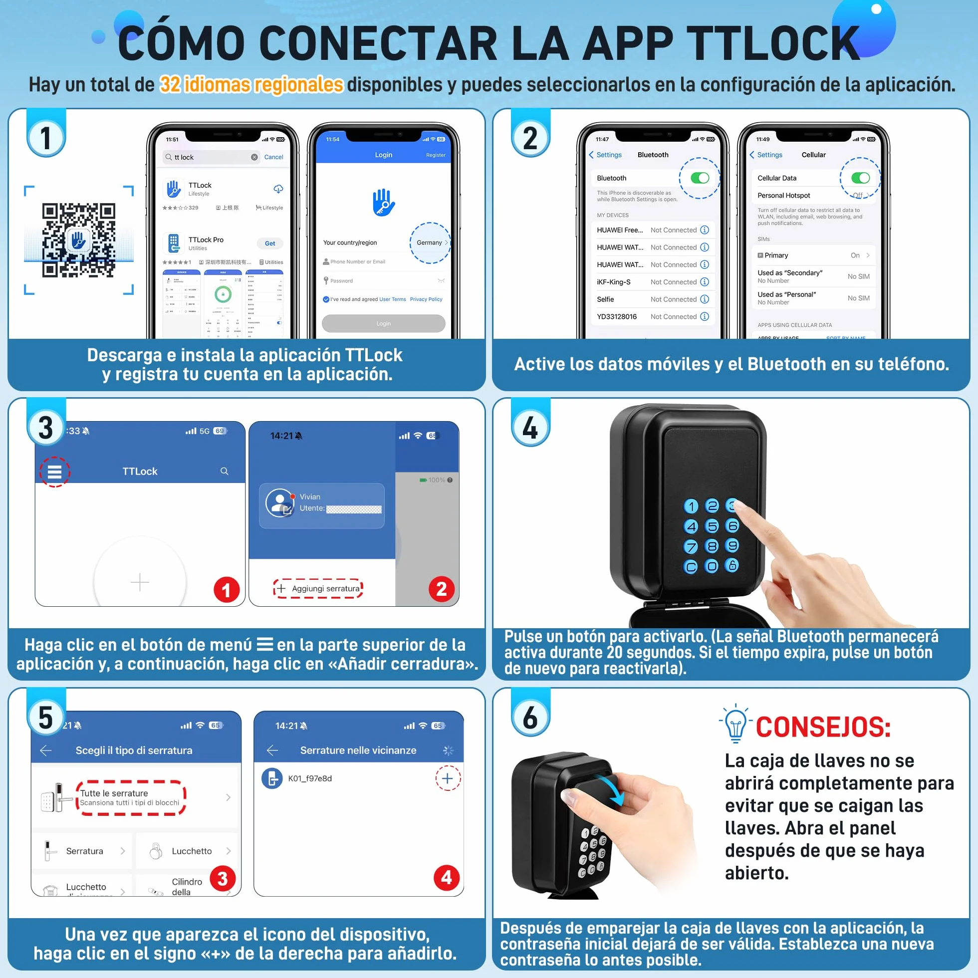 Caja de Seguridad para Llaves - TTlock Smart Lock Box Bluetooth Antirrobo [Impermeable IP65 & Acceso de Gestión Avanzada] Exterior Caja Fuerte Llaves Combinacion Caja Llave Seguridad