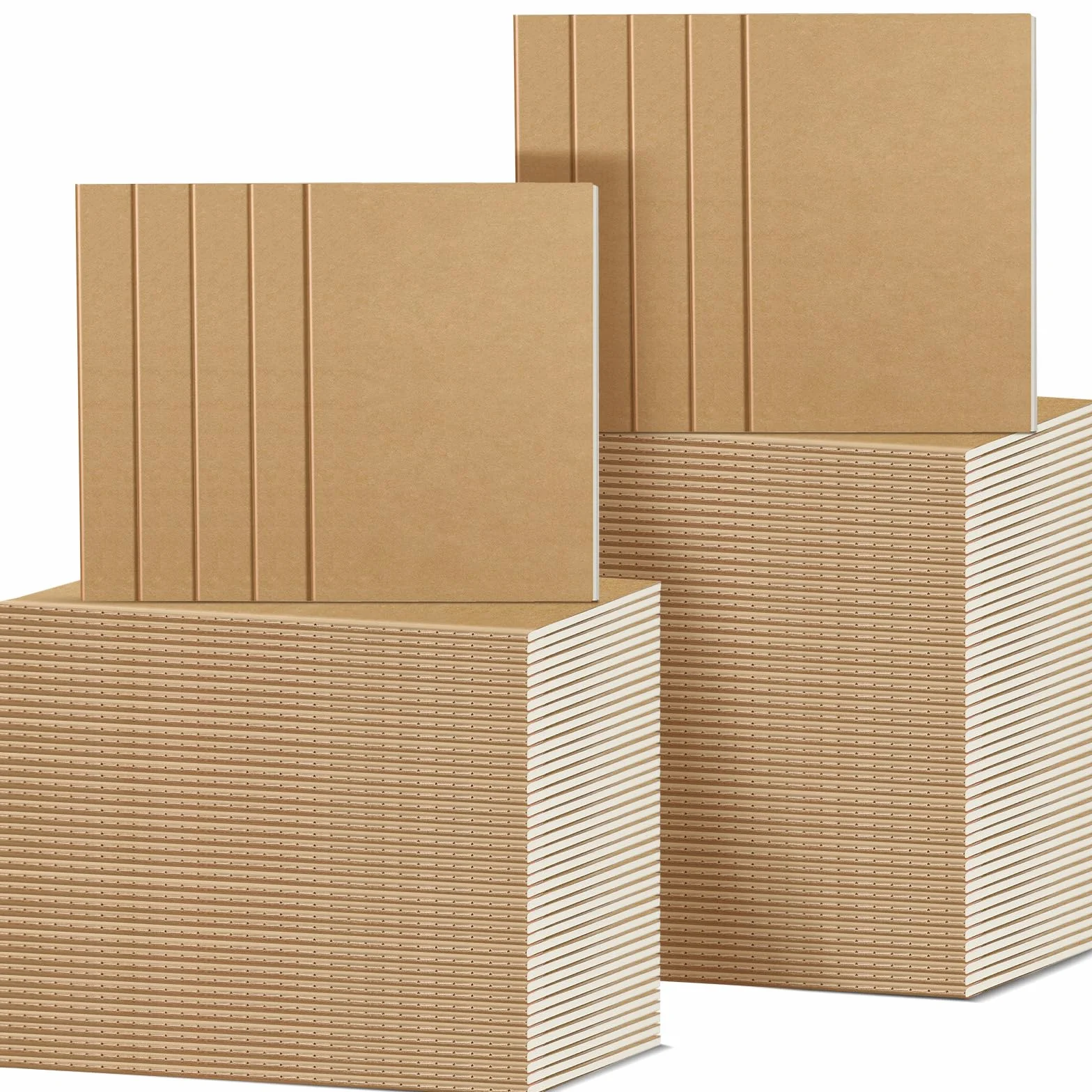 Handepo Paquete de 100 cuadernos de papel kraft de 60 páginas rayadas, cuaderno de tapa suave, bloc de notas de composición de papel kraft, diario de viaje, diario para estudiantes, suministros