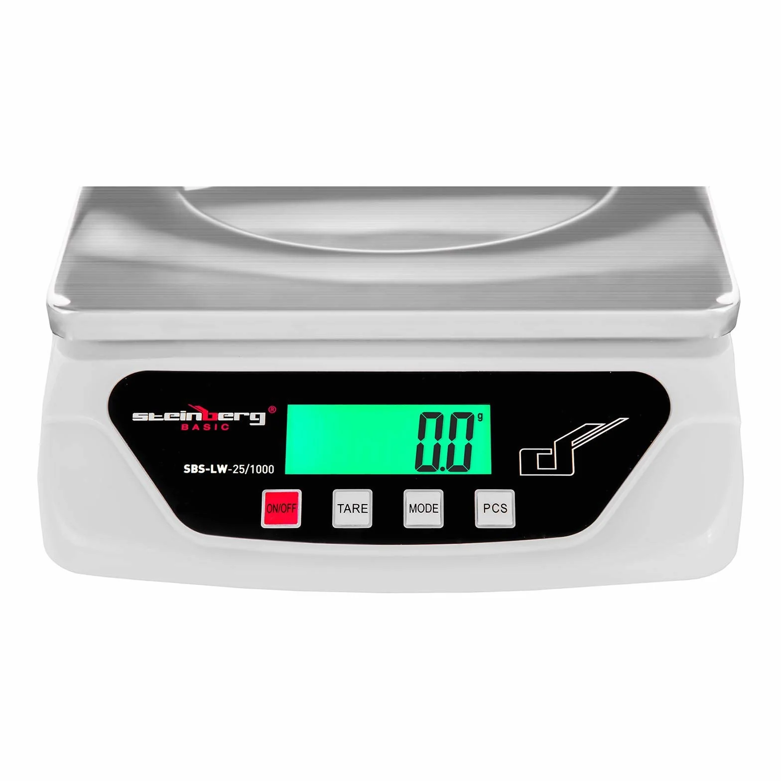 Steinberg Systems Báscula Para Paquetería Digital Balanza Pesacartas SBS-LW-25/1000 (6 g - 25 kg, Precisión de 1 g, Superficie de pesaje de 21,5 x 17,5 cm)