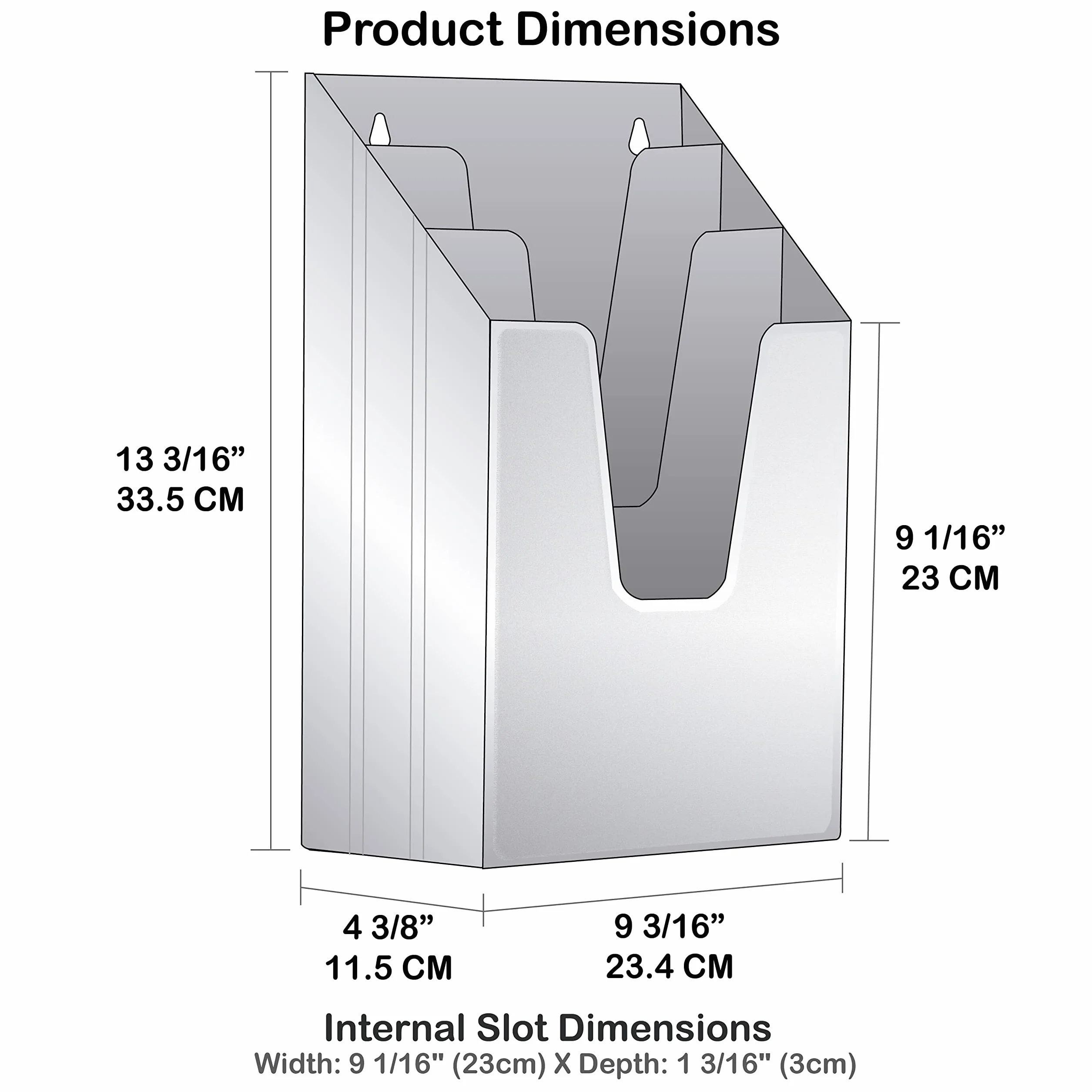 Acrimet Organizador vertical de triple carpeta de archivos azul transparente