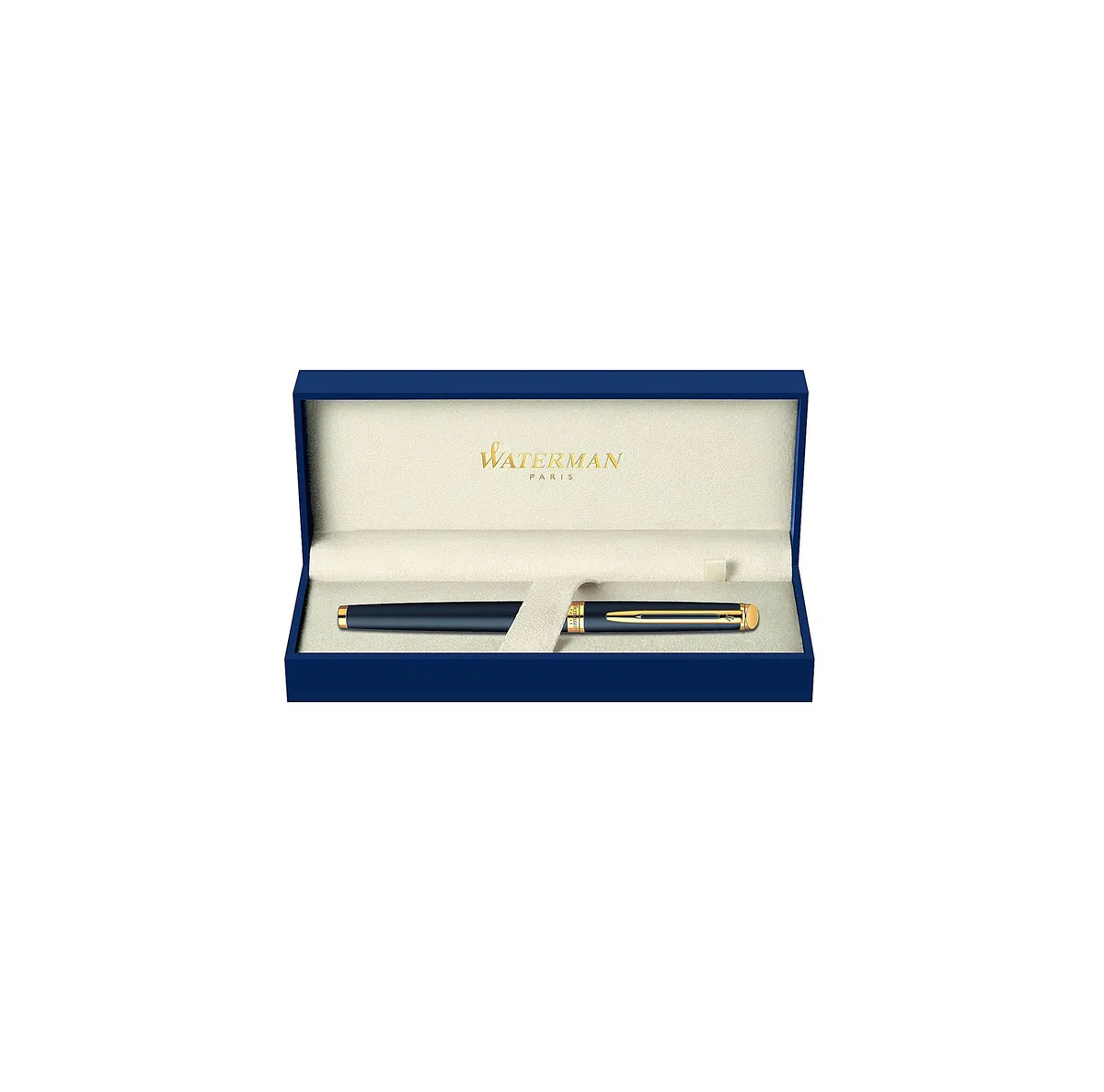 Waterman Hémisphère rotulador roller | color negro mate con adorno de oro de 23 quilates | punta fina con cartucho de tinta negra | estuche de regalo