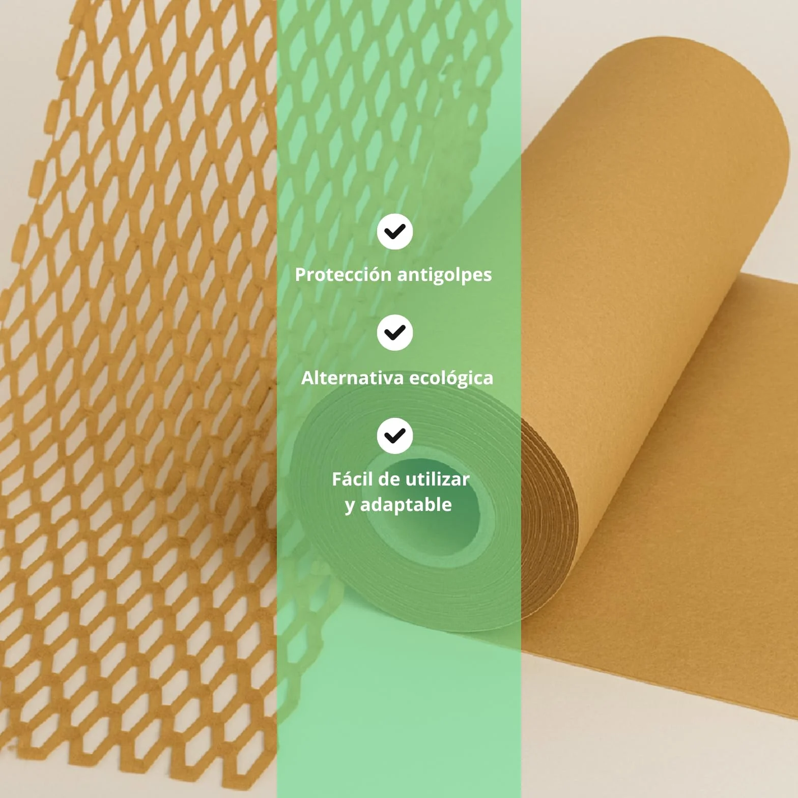 MasquePack - Papel Embalaje Nido de Abeja 50 cm x 250 m – Papel Kraft para Embalar Ecológico para envíos, mudanzas y ecommerce