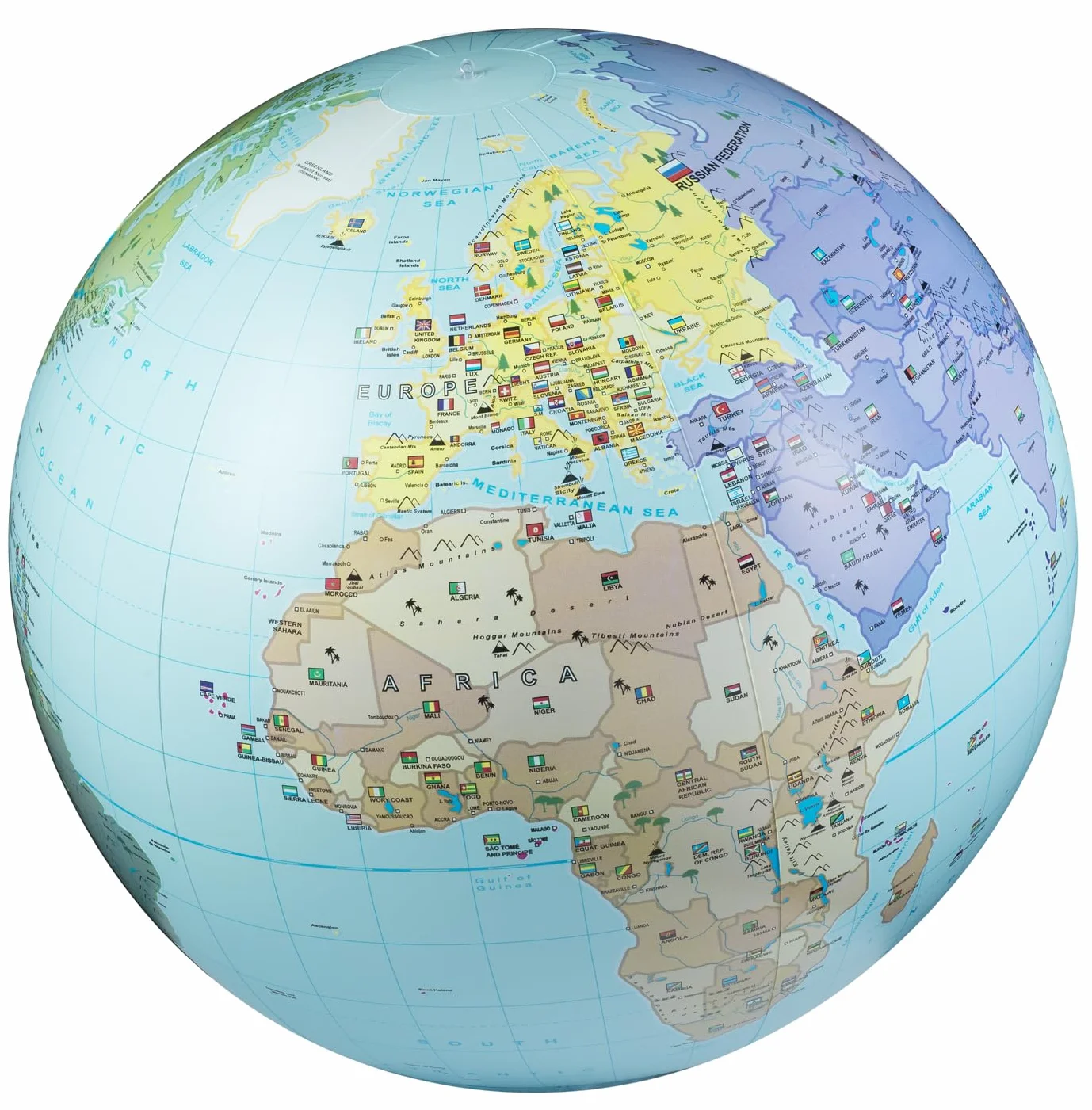 Caly XXL Inflatable Globe The World 85cm, 060ENF, Azul océano