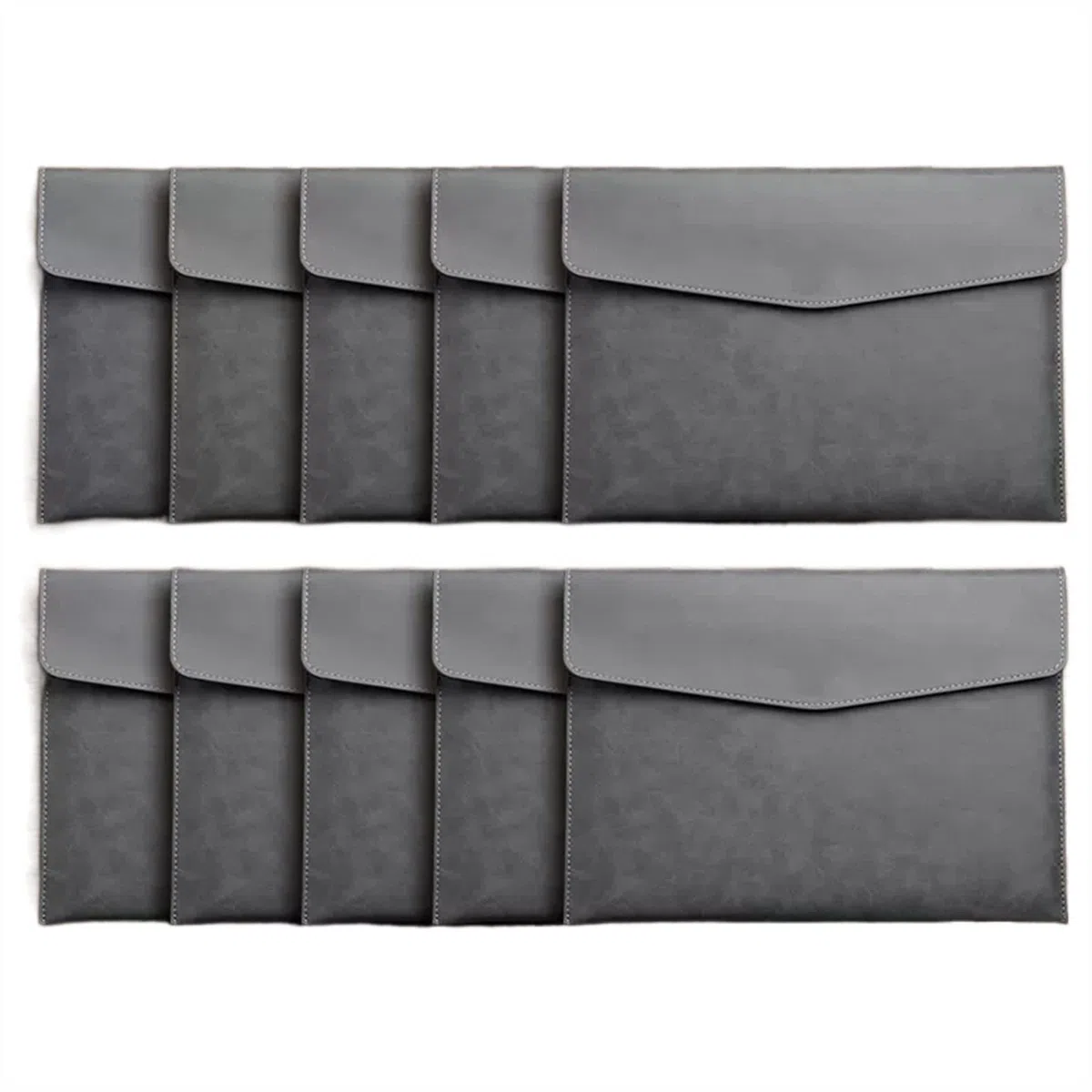 Clasificadores Carpeta de archivos de papel A4, 10 Uds., bolsa de documentos de cuero, botón de presión grueso, organizador de facturas de contrato, carpeta de gran capacidad Premium Carpeta acordeón(