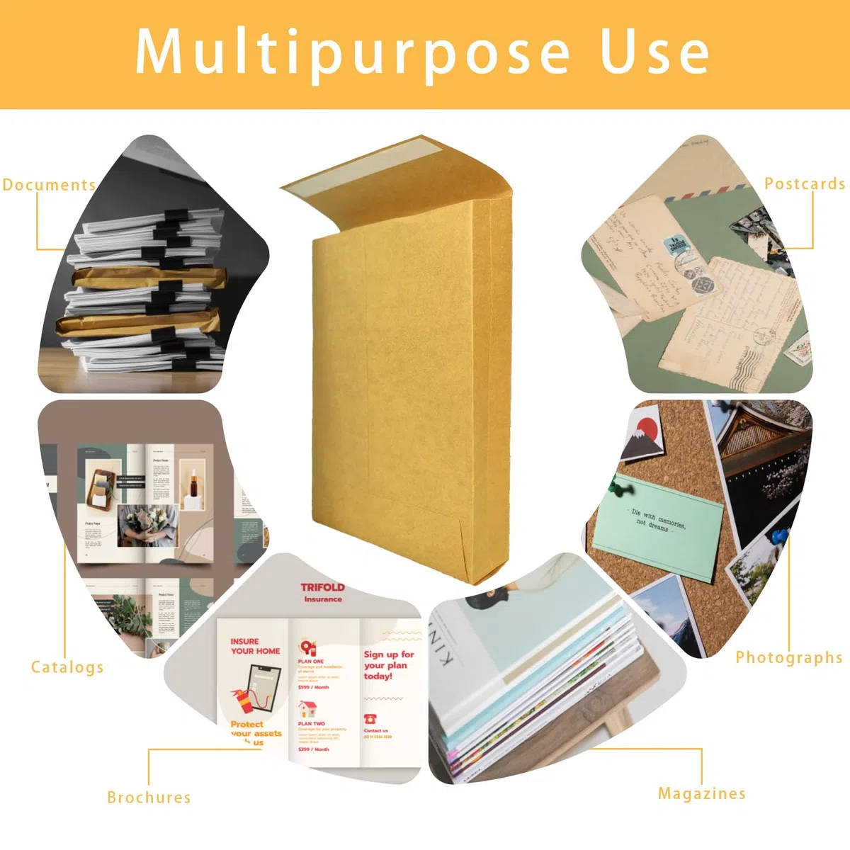 Sobres expandibles de 26 x 39.6 cm, sobres grandes de papel kraft para catálogo, para almacenamiento y organización de negocios, fotos, documentos (20 unidades)