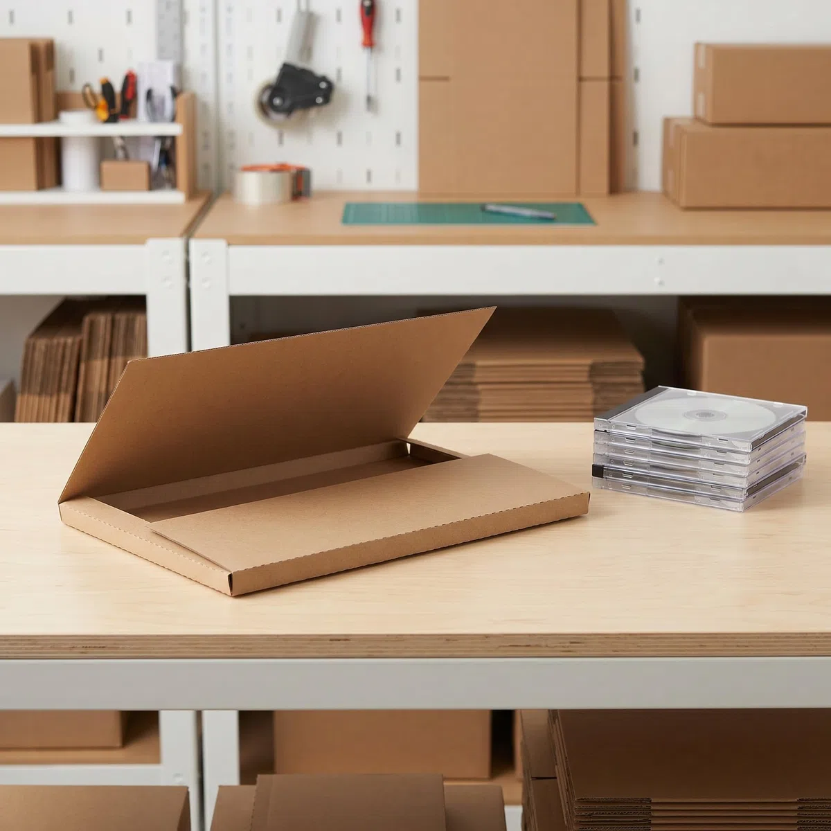 Artibetter 10 sobres de envío para discos de vinilo - Sobres Kraft fáciles de plegar para álbumes - Caja de embalaje para discos, CD, DVD, libros y envíos de pequeñas empresas, 12x10x0.7"
