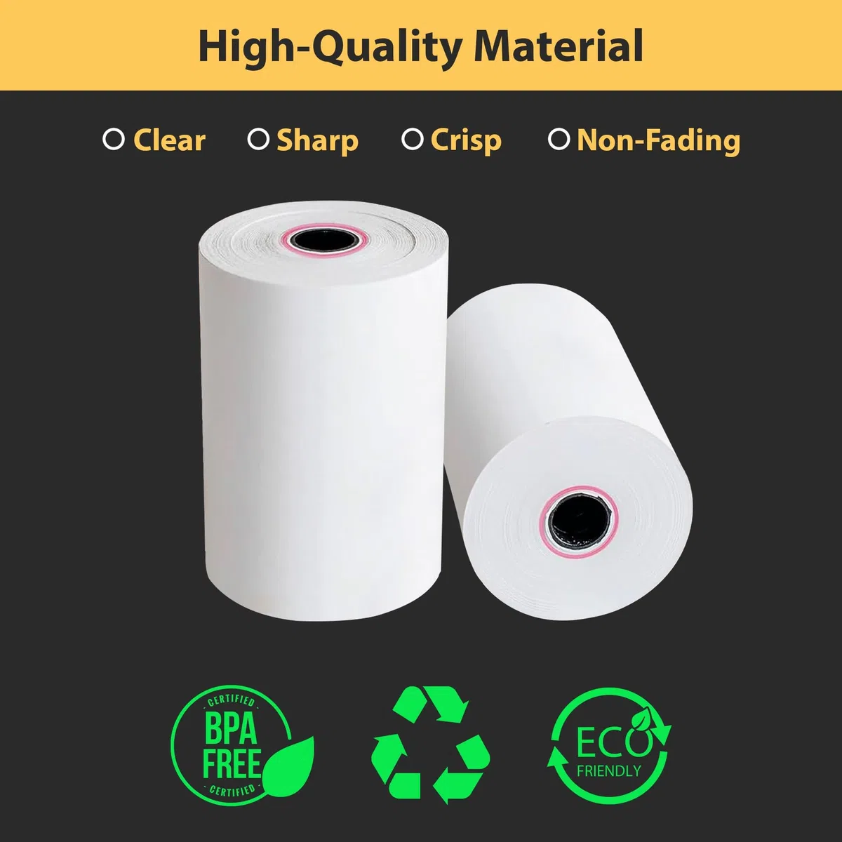iSOUL Rollo de papel para máquina de tarjetas de crédito de 57 x 40 mm, paquete de 100 POS, rollos PDQ, rollos de impresora térmica de recibos para rollos de máquina de tarjetas de crédito, compatible