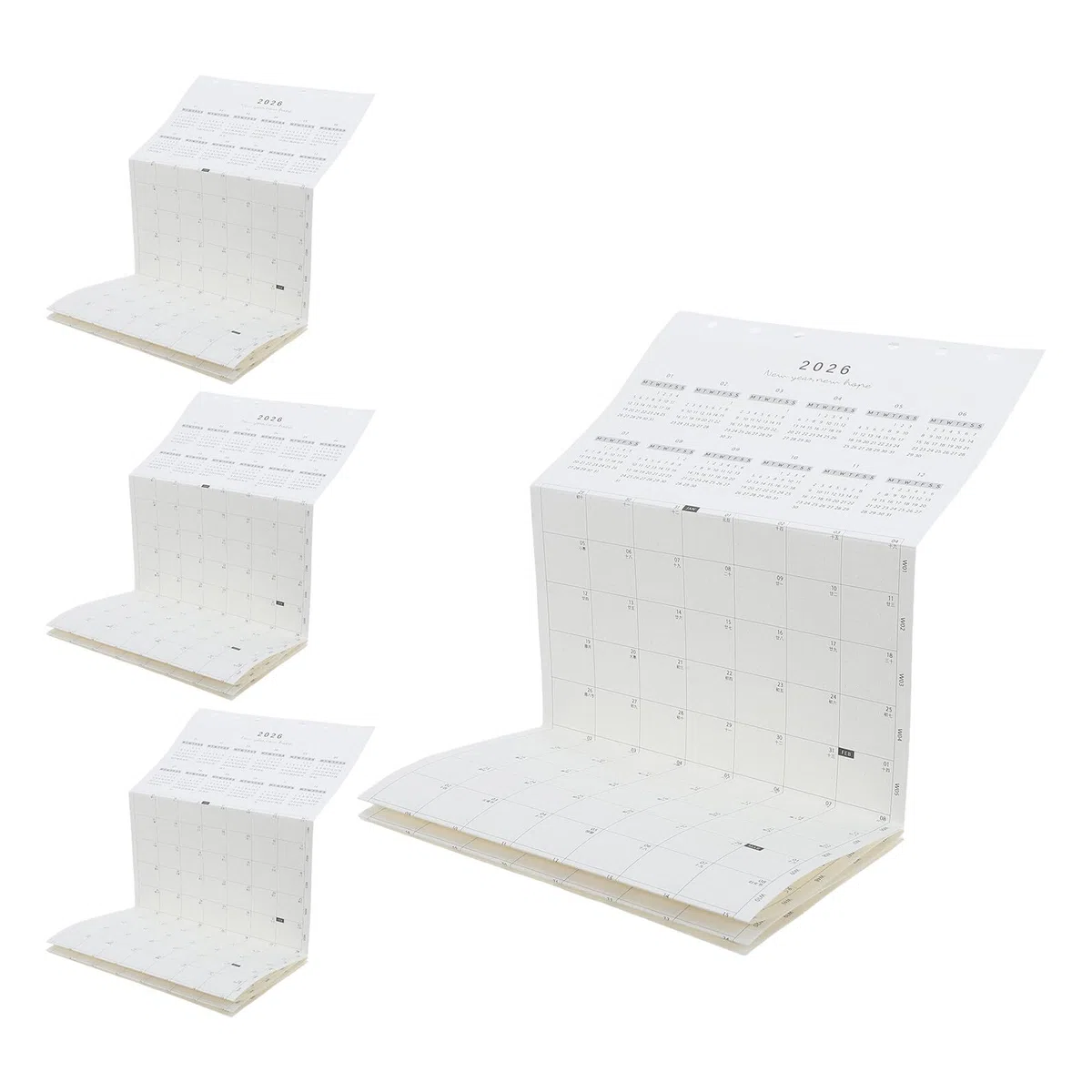 Recambios de Agenda Diaria A6 2026, Inserciones de Calendario Anual Plegables de 7 Pliegues, Papel para Planificador con 6 Agujeros, Pack 4 Hojas para Organización y