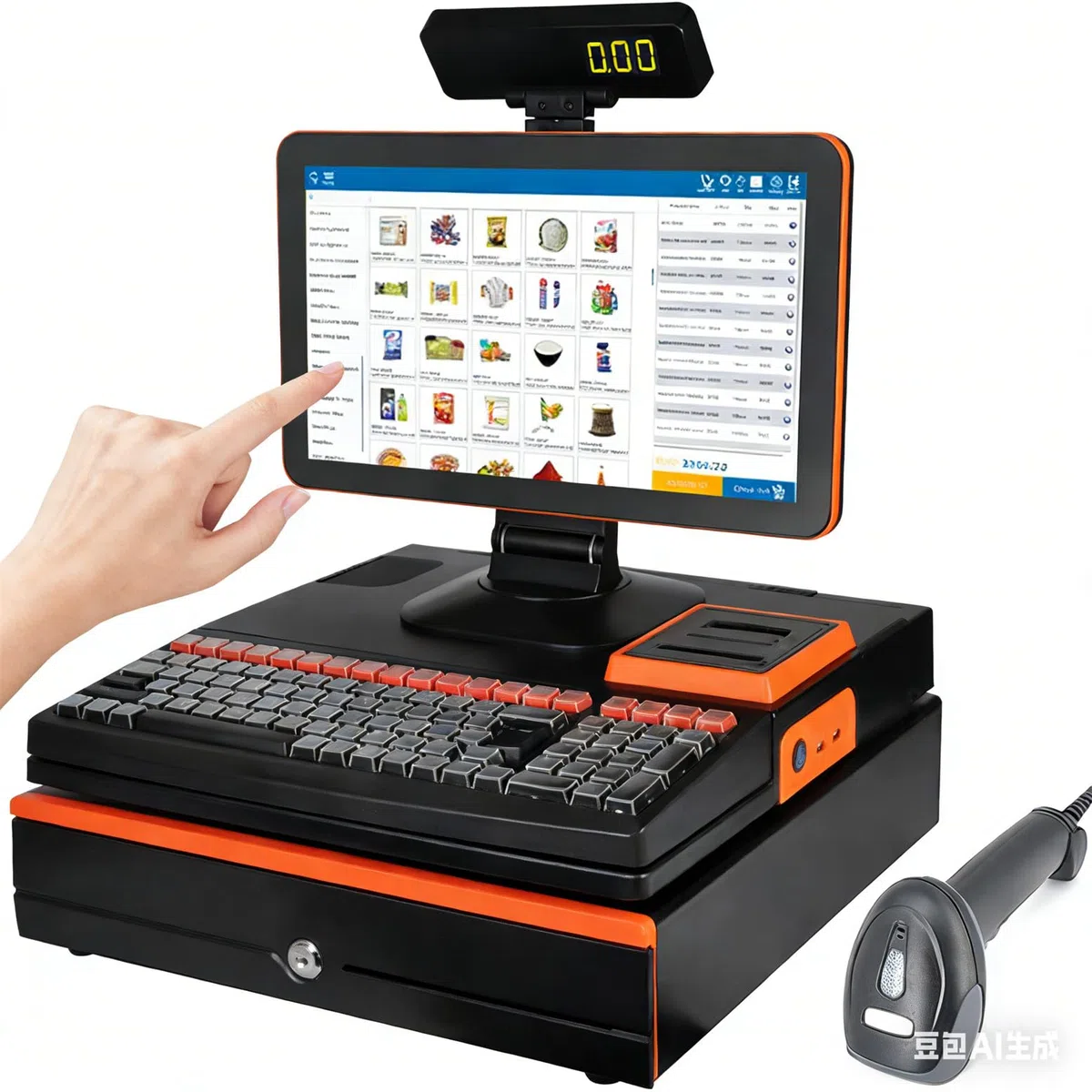 TPV para Restaurante con Pantalla táctil de 15,6" e Impresora de Recibos/Cocina integrada de 58 mm, procesador i5, 8 GB de RAM, SSD de 128 GB