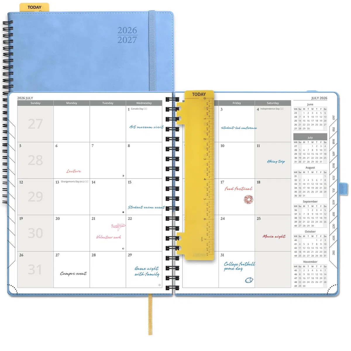 POPRUN Agenda mensual 2026-2027, grande de 8.5 x 10.5 pulgadas, calendario de 18 meses (de julio de 2026 a diciembre de 2027) con rastreador de gastos, páginas de notas, encuadernado en espiral, tapa