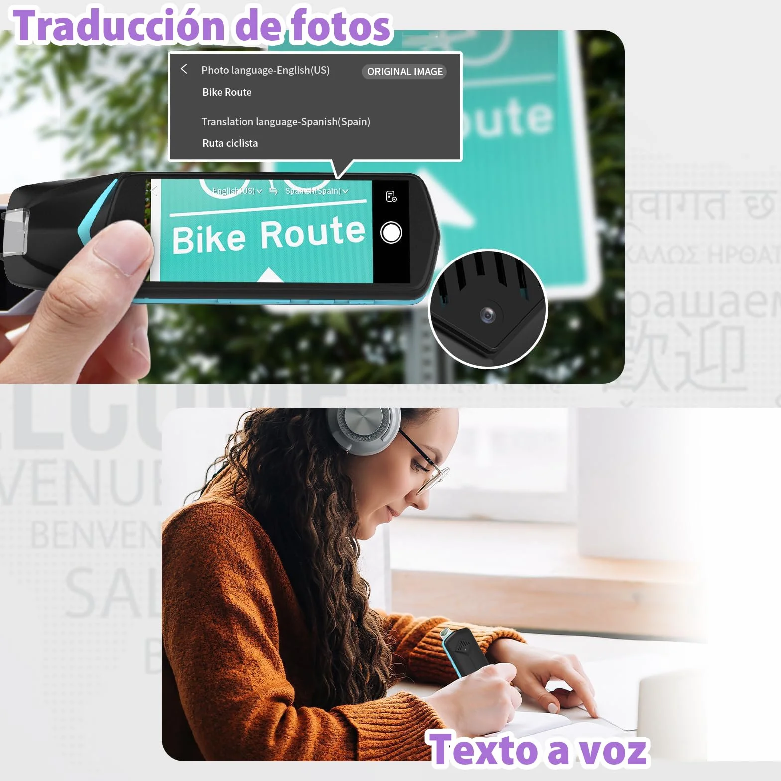 NEWYES Lápiz Escáner| Independiente inalámbrico| Pantalla táctil LCD| Lápiz de Lectura OCR| Traductor multilingüe| Voz y escaneo a Texto