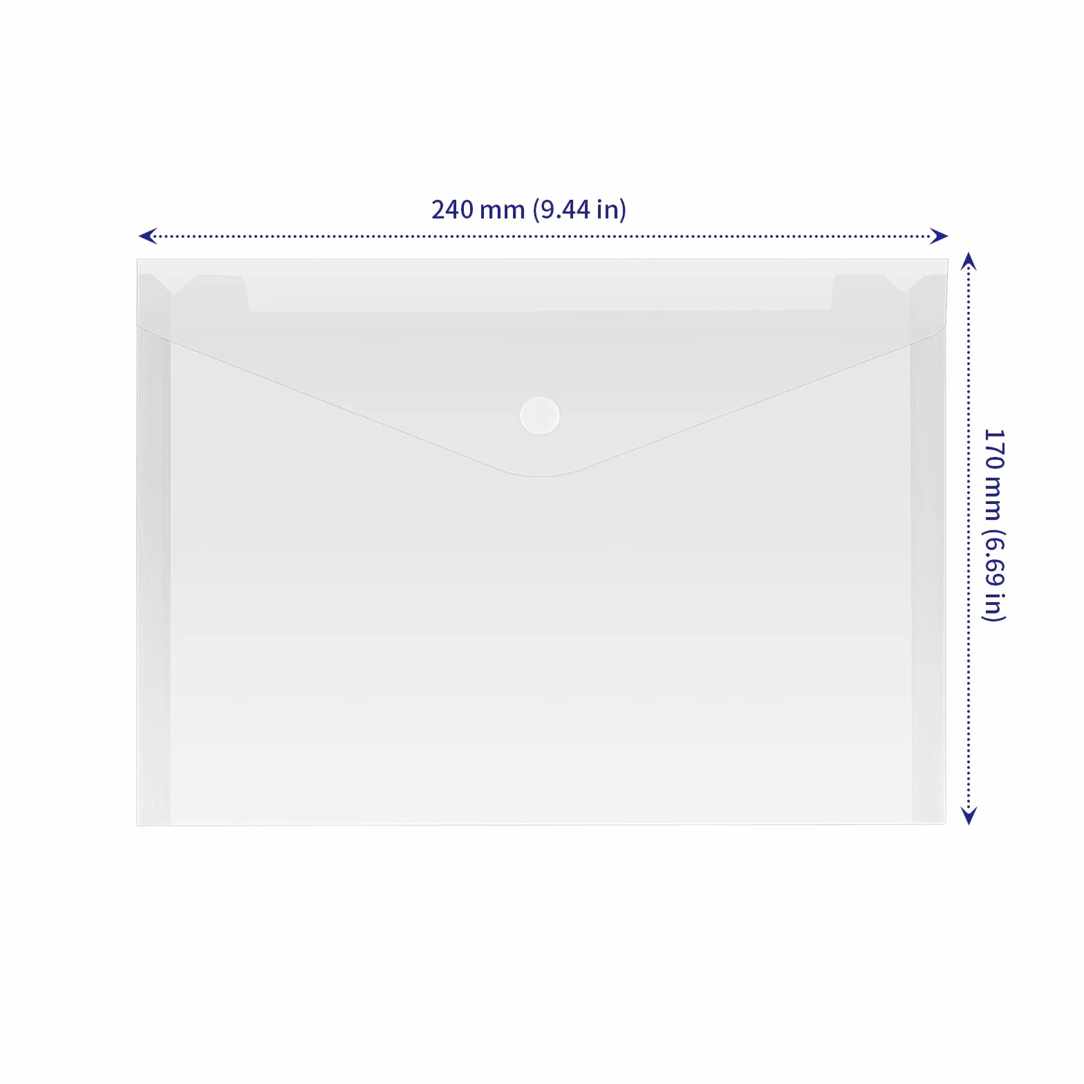 SOUJAP 80 carteras de plástico transparente A5 con botón para archivos, carpetas con botón para el hogar, oficina, 24 x 17 cm