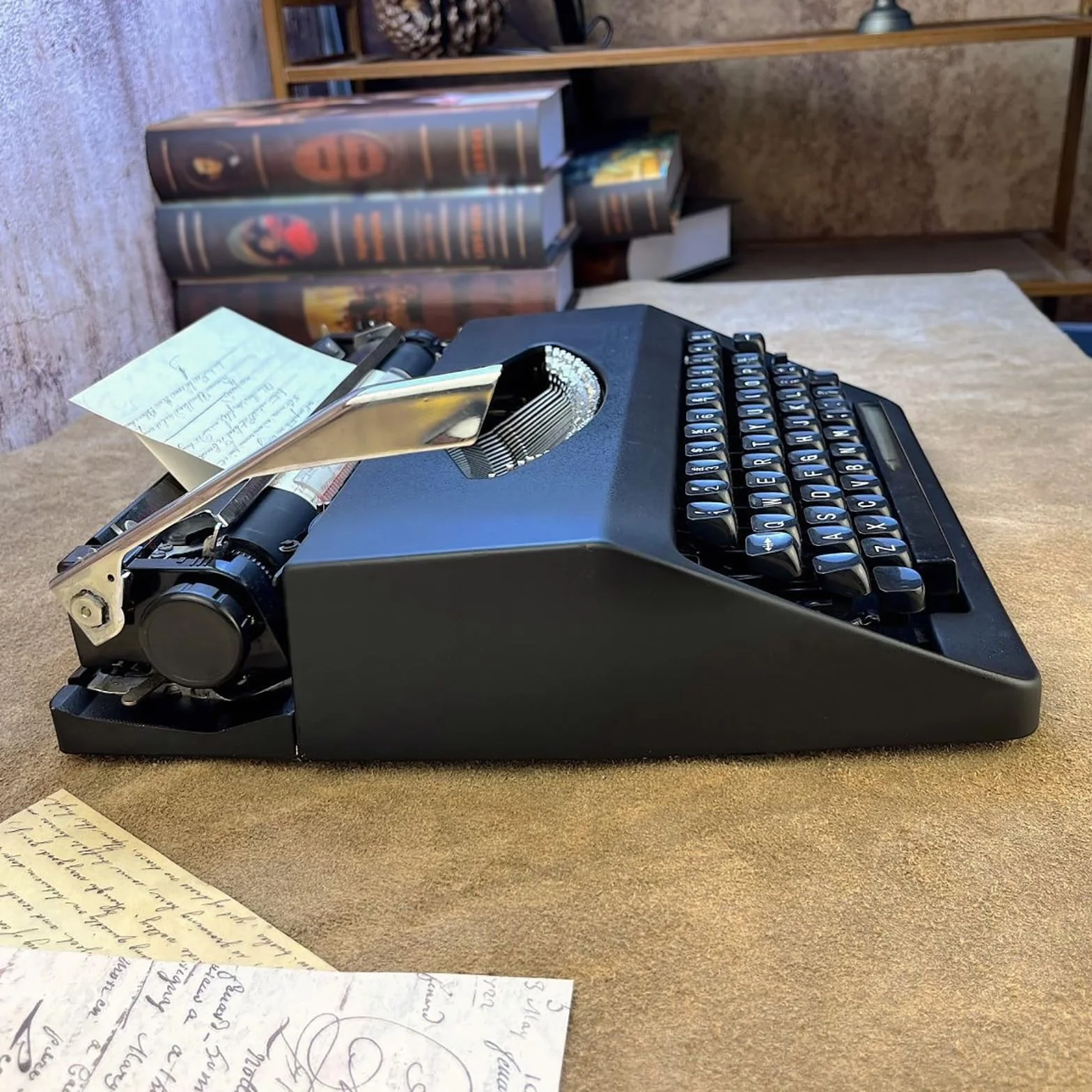 Máquina de máquina de Escribir Manual portátil Tradicional, máquina de Escribir clásico clásico Antiguo para escritores, máquina de Escribir nostálgico(Black)