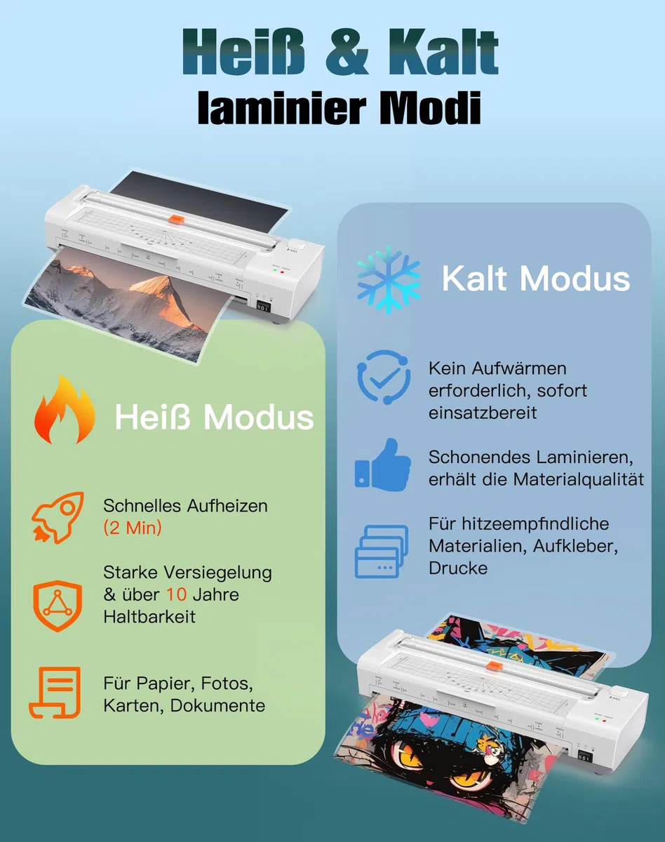 Plastificadora A3 de 13 pulgadas con introducción automática de papel, A3, laminado en frío y caliente, 20 láminas, juego 10 en 1 con cortador, recortador y redondeador de esquinas para oficina