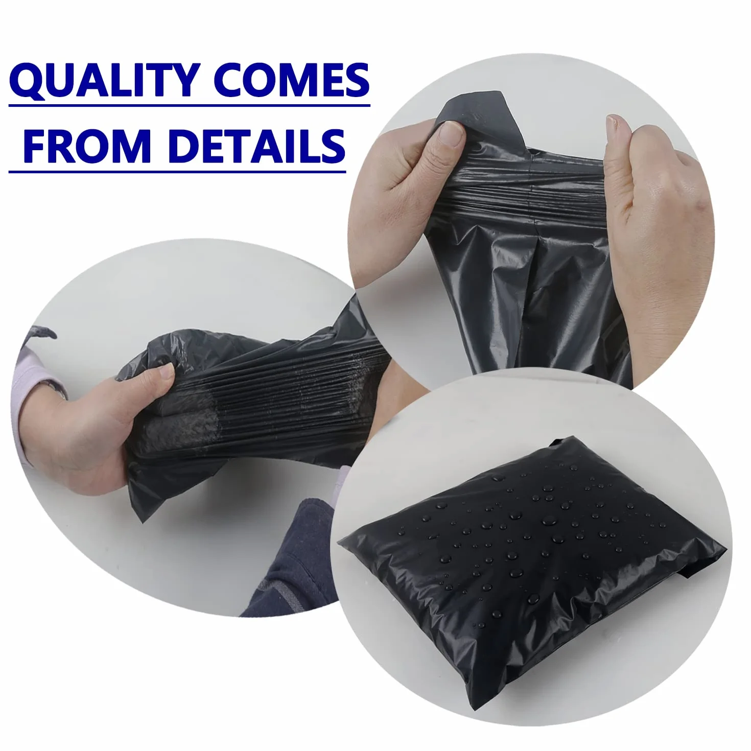 Lote de 100 Bolsas para Envíos de Plástico 40x50cm Paquetes para Enviosde Negro Polietilen Bolsas Envios Paquetes Ropa Impermeable Opacas Autoadhesivo Sobres para Envios para Correo Bolsas