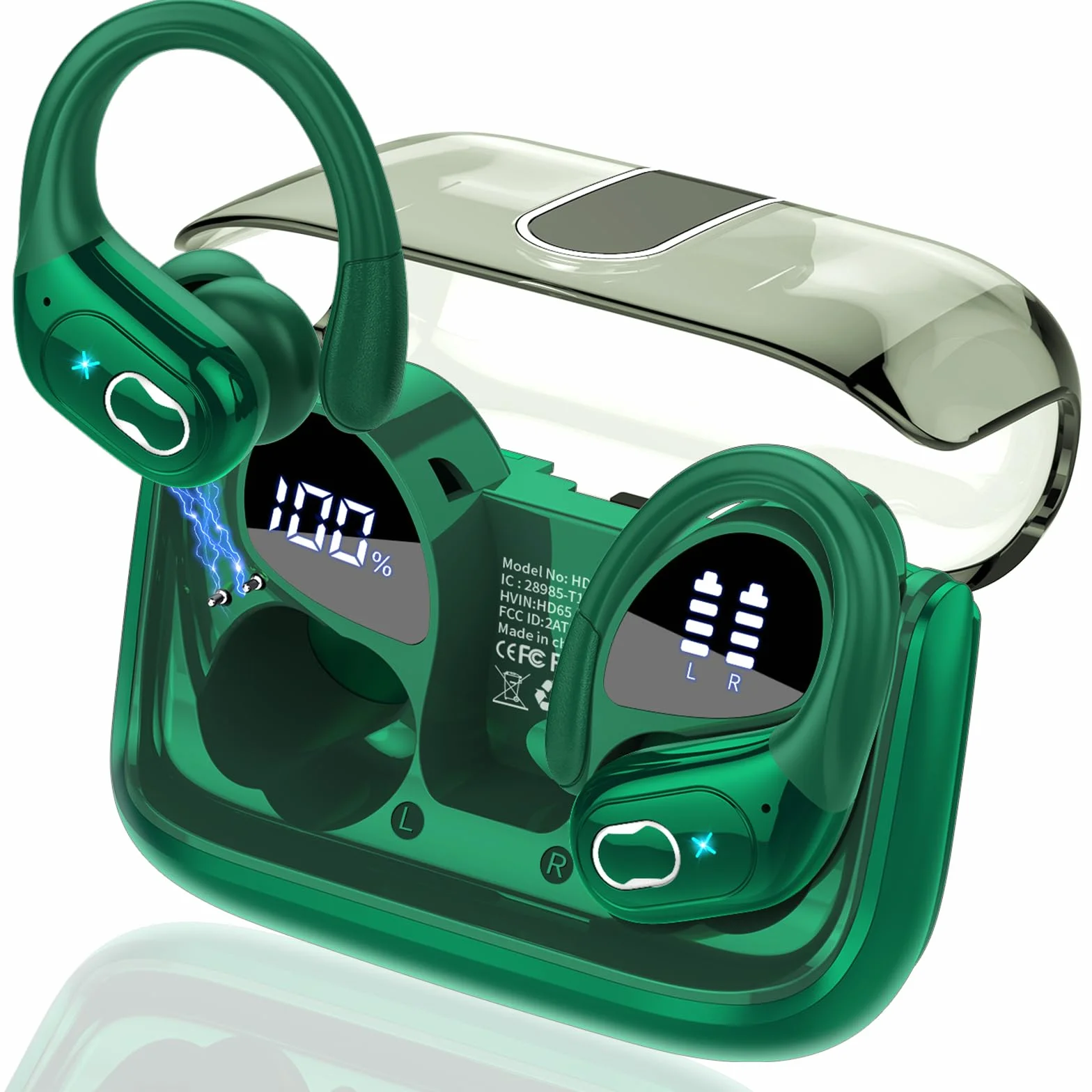 AI Auriculares Traductor en Tiempo Real(2026), 164 Idiomas y 6 Modos de Traducción, 3 in 1 AI Auriculares Traductor, Bluetooth 5.4 con ENC y App con para Viajes/Negocios/Aprendizaje/Reunirse Verde
