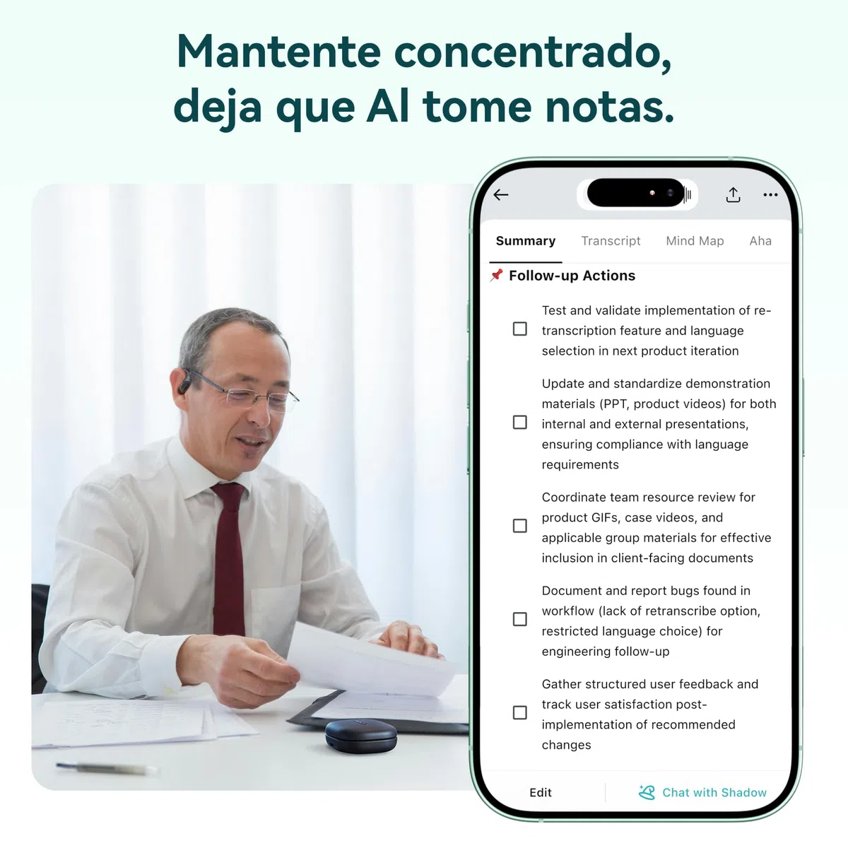 TicNote Pods Grabadora de Voz portátil, 4G Integrado, sin Necesidad de teléfono: Dispositivo de grabación Activado por Voz con transcripción automática y Notas de reuniones