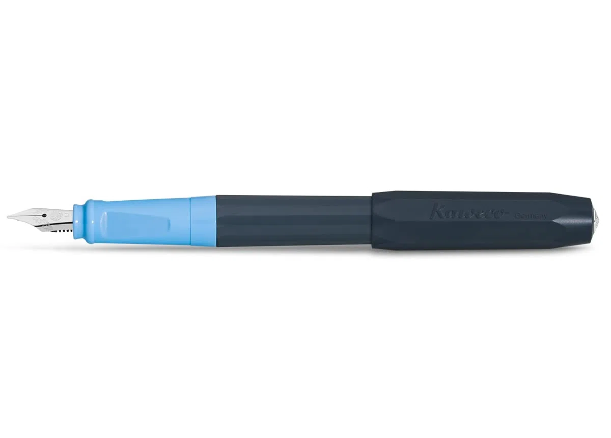 Kaweco Perkeo 10002092 - Juego de caligrafía (plástico, 1,1 mm, 1,5 mm, 1,9 mm, 15,5 cm), color azul