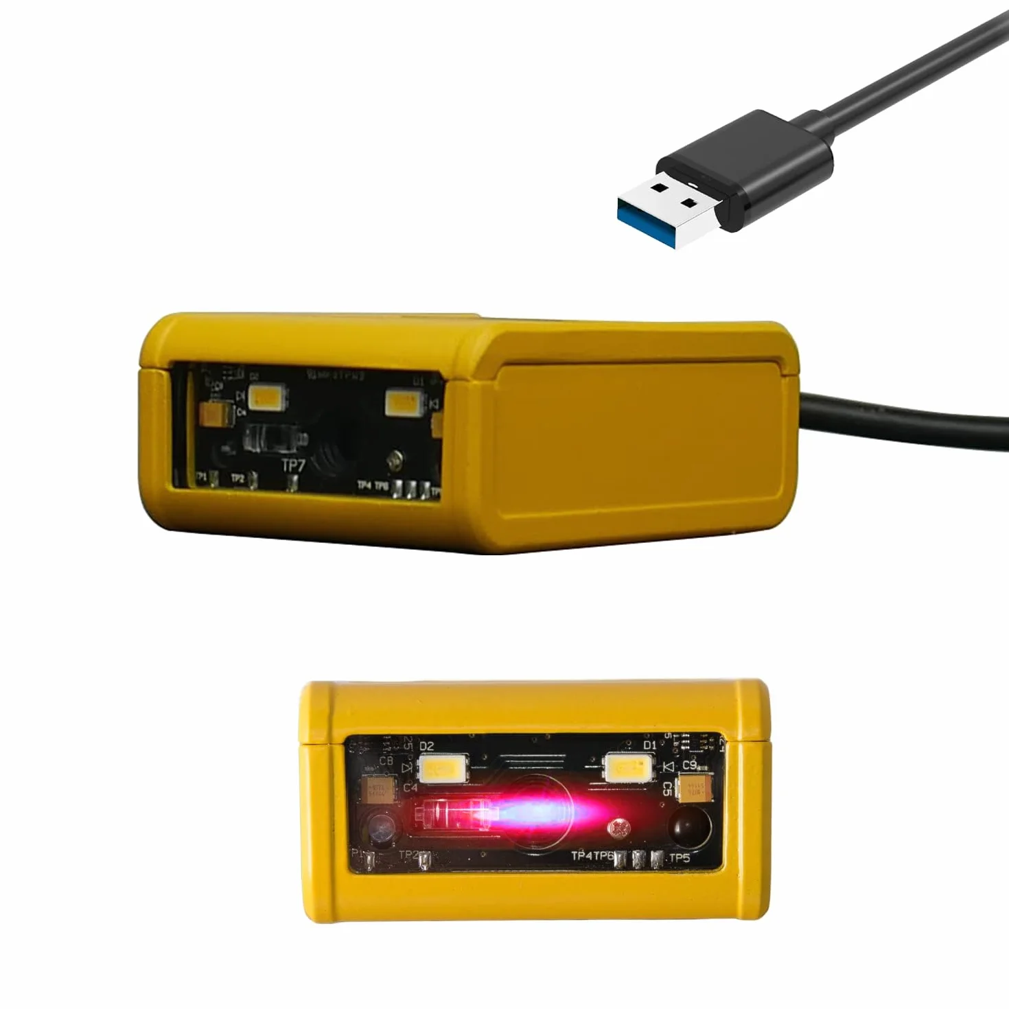 Lector de Códigos de Barras, Profesional, Fijo USB, Pequeño, 1D/2D, Lector de Códigos de Barras, Avanzado con Carcasa Metálica,Código QR, Aztec, MaxiCode, DataMatrix HD201