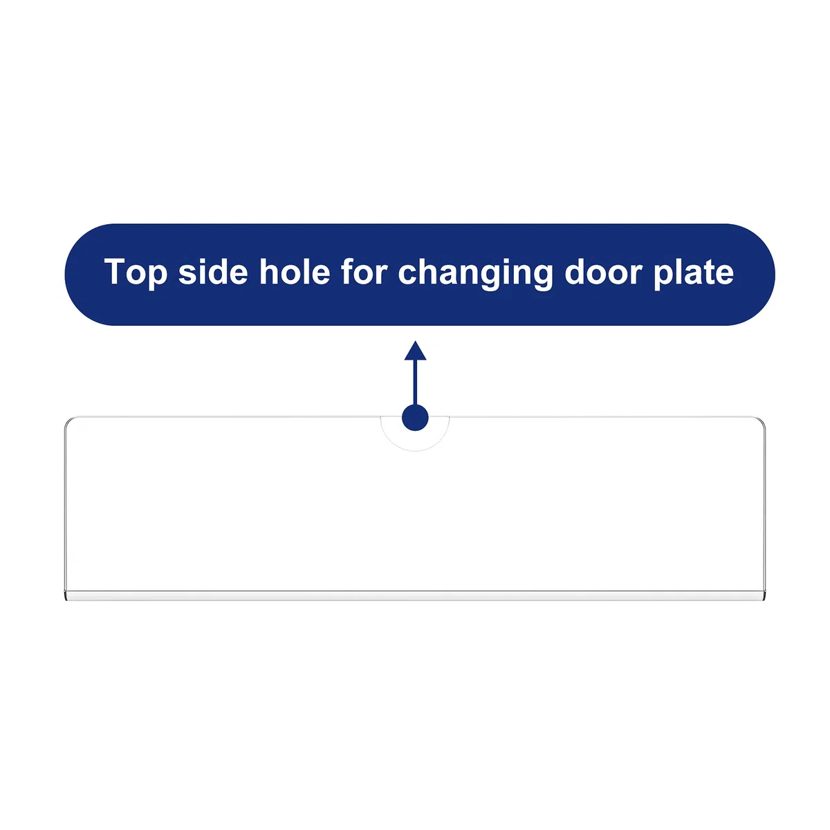 KOTEMON Soporte acrílico para placa de nombre de pared, placa de nombre de oficina con cintas adhesivas, placa de nombre de puerta y pared, marco transparente para carteles, 2 x 8 pulgadas, paquete de