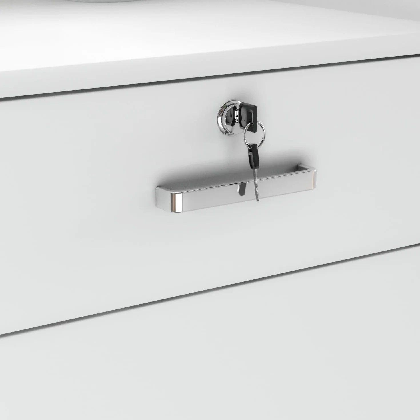 Mostrador de recepción con cajones y armarios con cerradura, estantes ajustables, 140x60x110cm, MDF