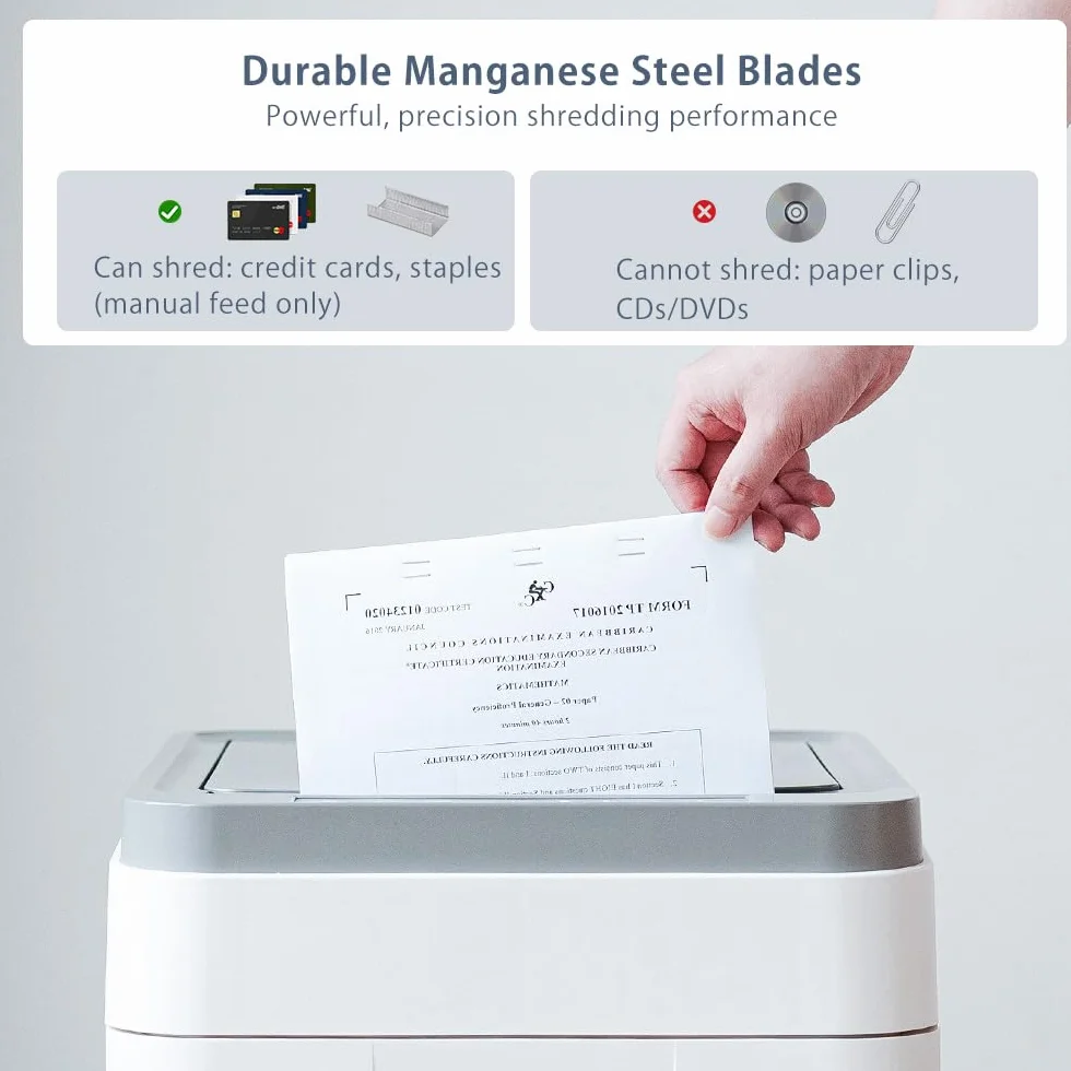 Destructora Papel Automática Profesional: 400 Hojas Microcorte P-5 Non Stop Destruye Tarjetas/Grapas con Cubo 50L para Oficina Casa Clínicas Hospitales Centros Educativos