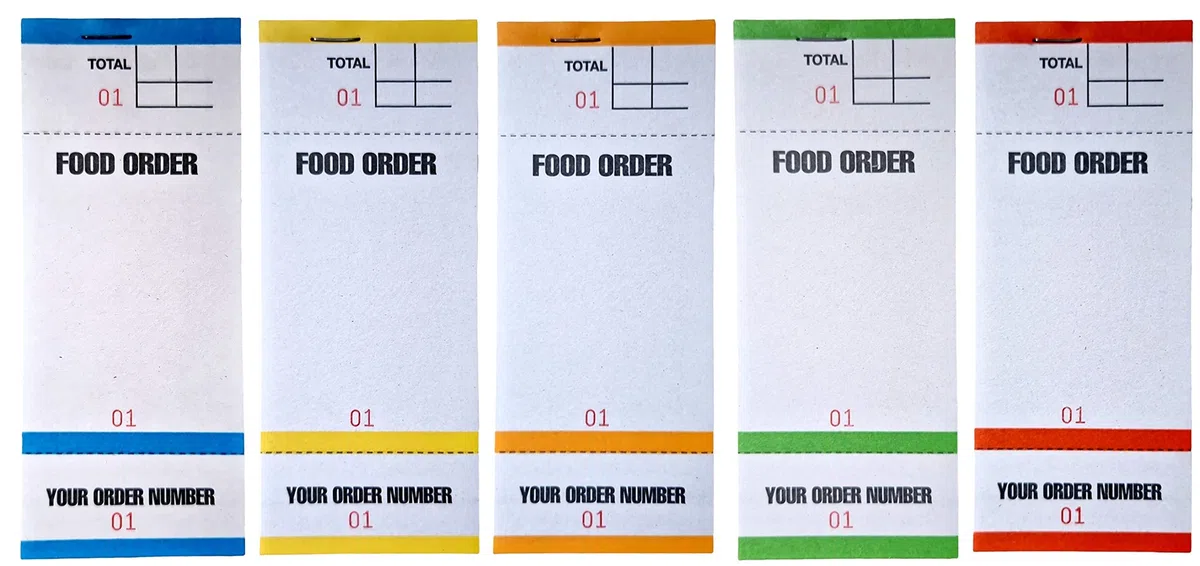 Almohadillas para pedidos de alimentos 100 a libro restaurante para llevar BF84 (100)