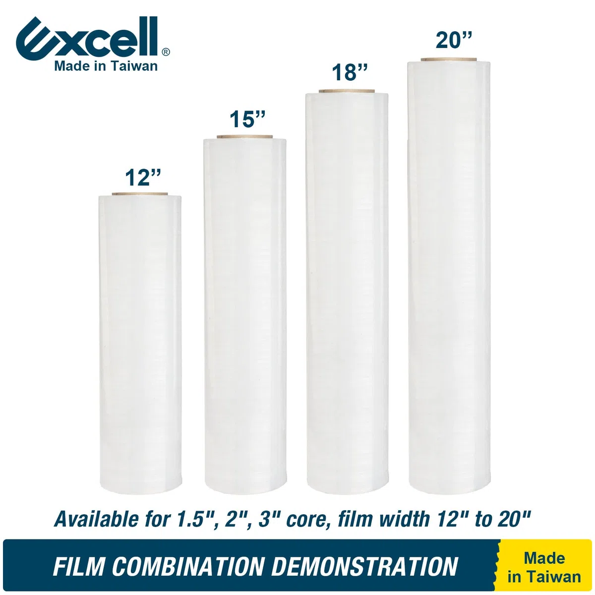 Dispensadores de película estirable Excell (30-51 cm de ancho de película) con agarre ajustable, control de tensión, uso para oficina, hogar, tienda y almacén