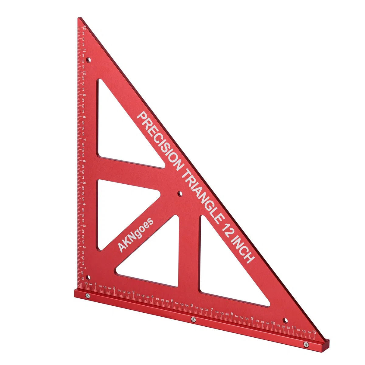 Cuadrado triangular de precisión de 12 pulgadas, escala métrica e imperial para medición precisa de 90 y 45 grados, transportador de trazador de carpintería, regla de arquitecto de aleación de