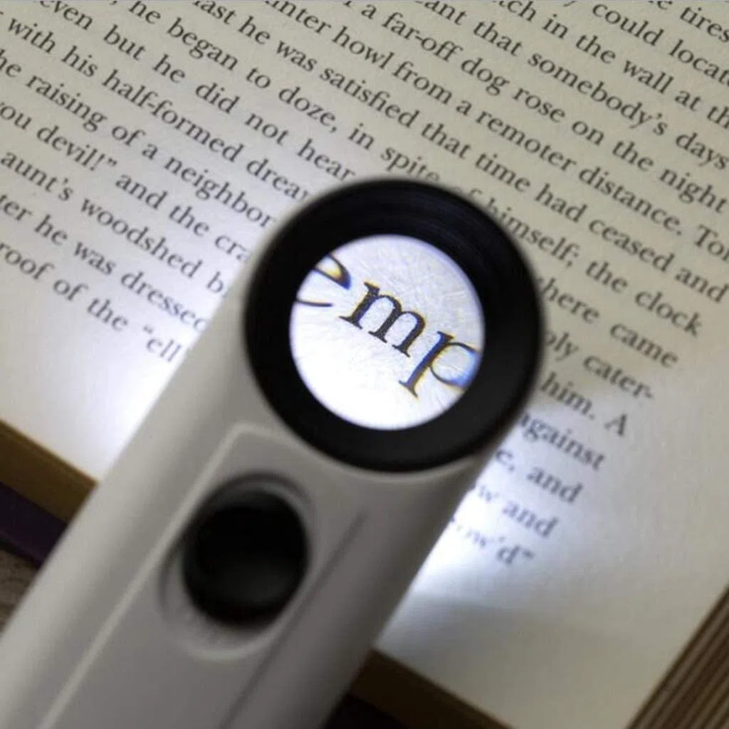 Lupas educativas para Pasatiempos, Lupa de Mano con luz LED, Lectura de 40 Veces, identificación del Anciano de los niños, Lupa de Jade Antigua