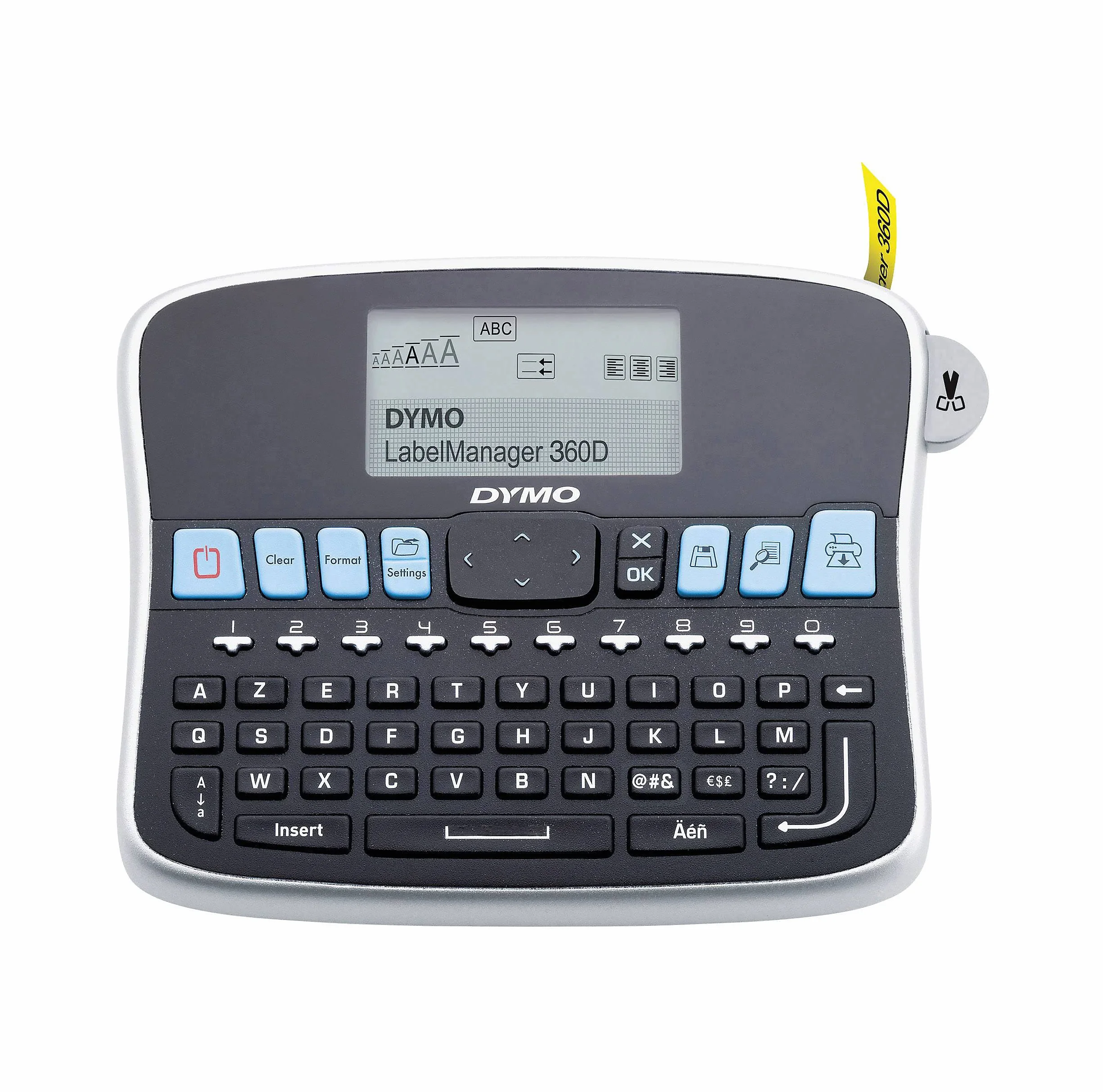 DYMO LabelManager 360D - Impresora de etiquetas (180 x 180 DPI, Térmica directa, 12 mm/seg, LCD, 9 etiqueta(s), 197 mm)