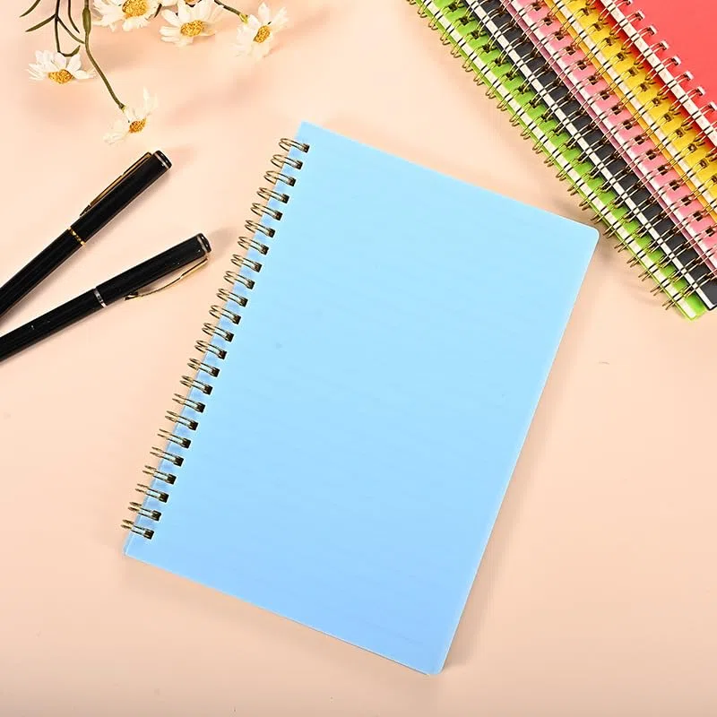 Nvzi -b - Paquete de 6 cuadernos en espiral – Lindo cuaderno forrado B5 pulgadas cubierta de plástico impermeable, 60 hojas/120 páginas – Diarios para estudio y notas, azul