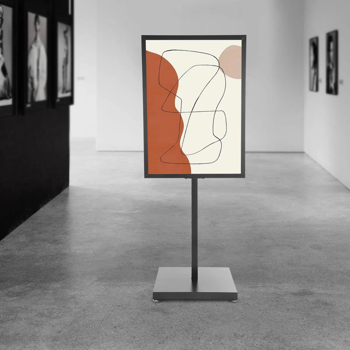 Expositor de publicidad de hierro con ajuste de altura, moderno soporte para carteles con pintura en aerosol antioxidante, marco estable (90 x 65 cm) para tiendas/eventos/exposiciones