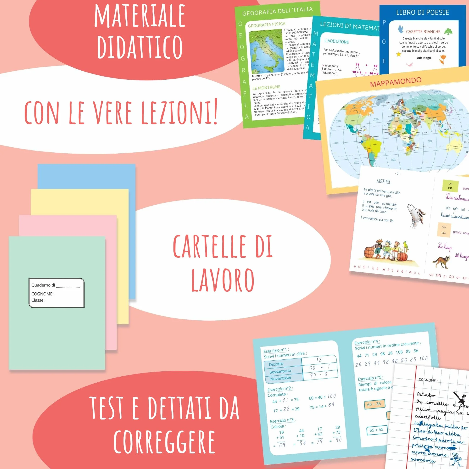 Amulette - Si Fuera la Maestra - Juego Educativo de 6 a 10 Años - 80+ Accesorios para Jugar a la Maestra de Escuela Primaria - Juguete Regalo para Niños y Niñas - MAESTRA