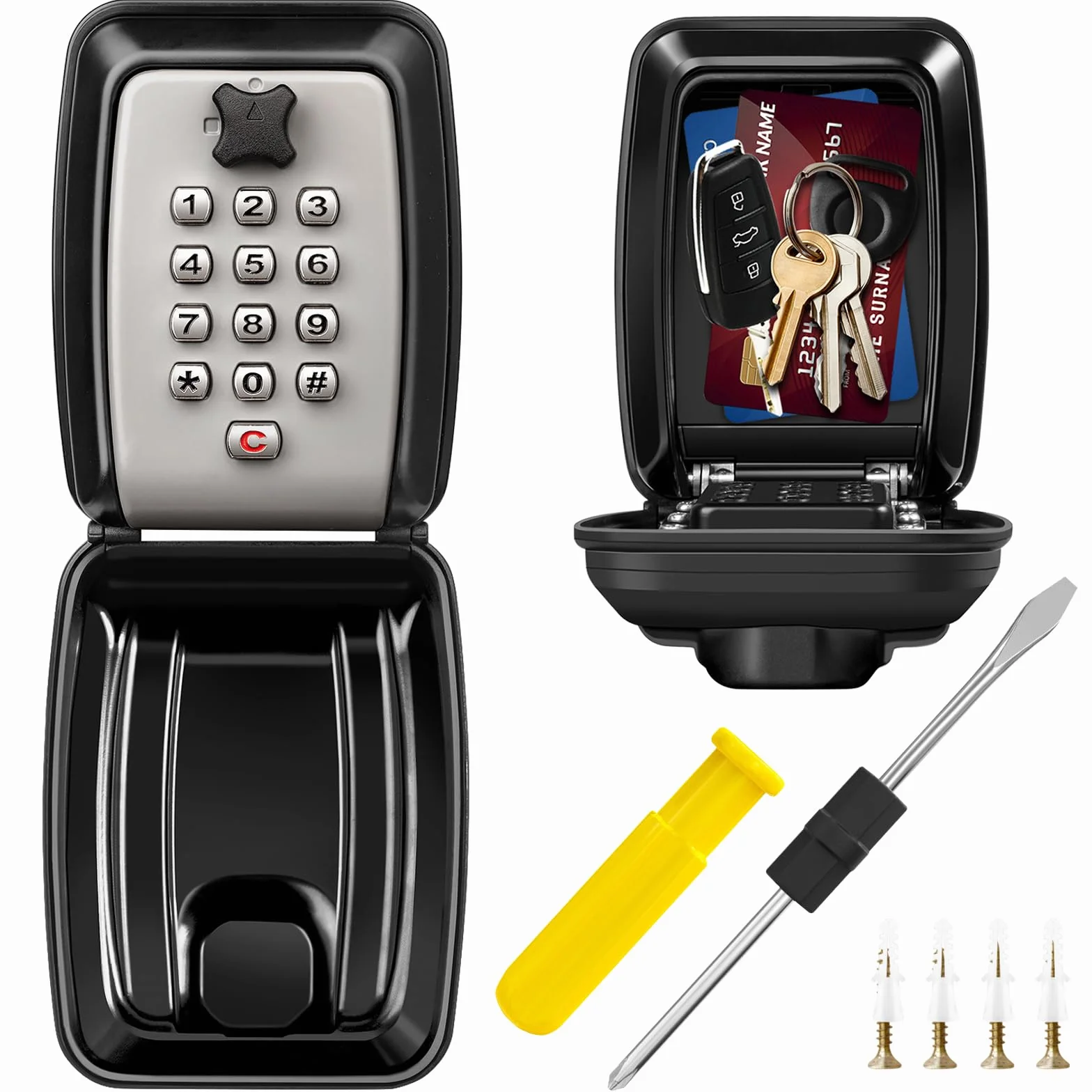 Cajetin Llaves con Codigo Grande Caja Seguridad Llaves Exterior 12 Dígitos Impermeable