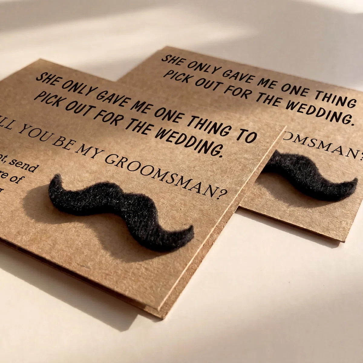 Tarjetas de propuesta de padrinos de boda con bigote, juego de 8 con sobres de 5 x 7 pulgadas, divertidos regalos de propuesta de padrinos de boda para boda