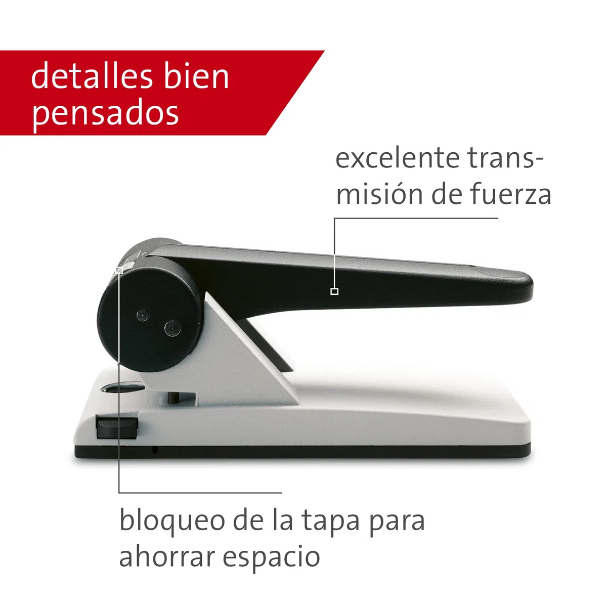 Novus B265 - Perforadora (con brazo de fijación, capadidad de perforación: 65 hojas), color negro y gris