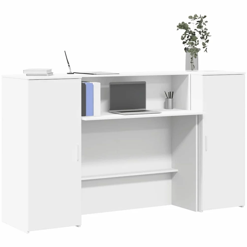 vidaXL Mostrador de recepción Blanco 180x50x103,5 cm Madera de ingeniería